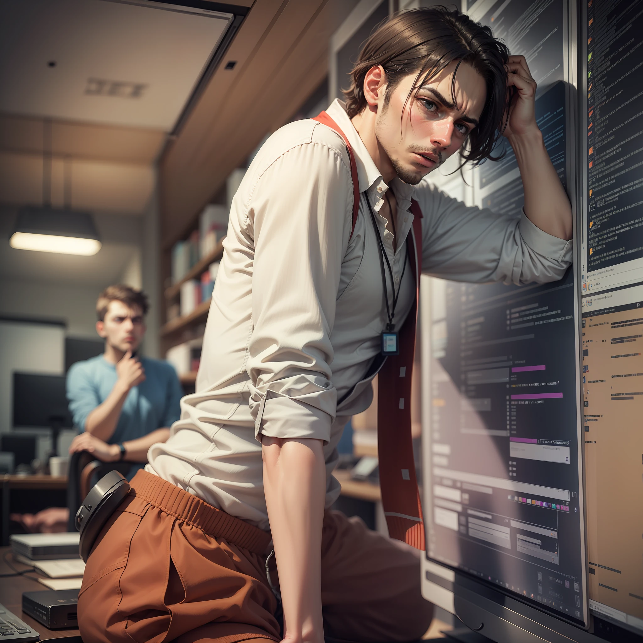 Find a job，Frustrated，male people，programmer