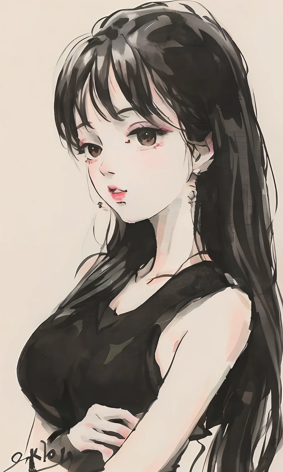 ink and watercolor painting，High quality beauty，Pure，