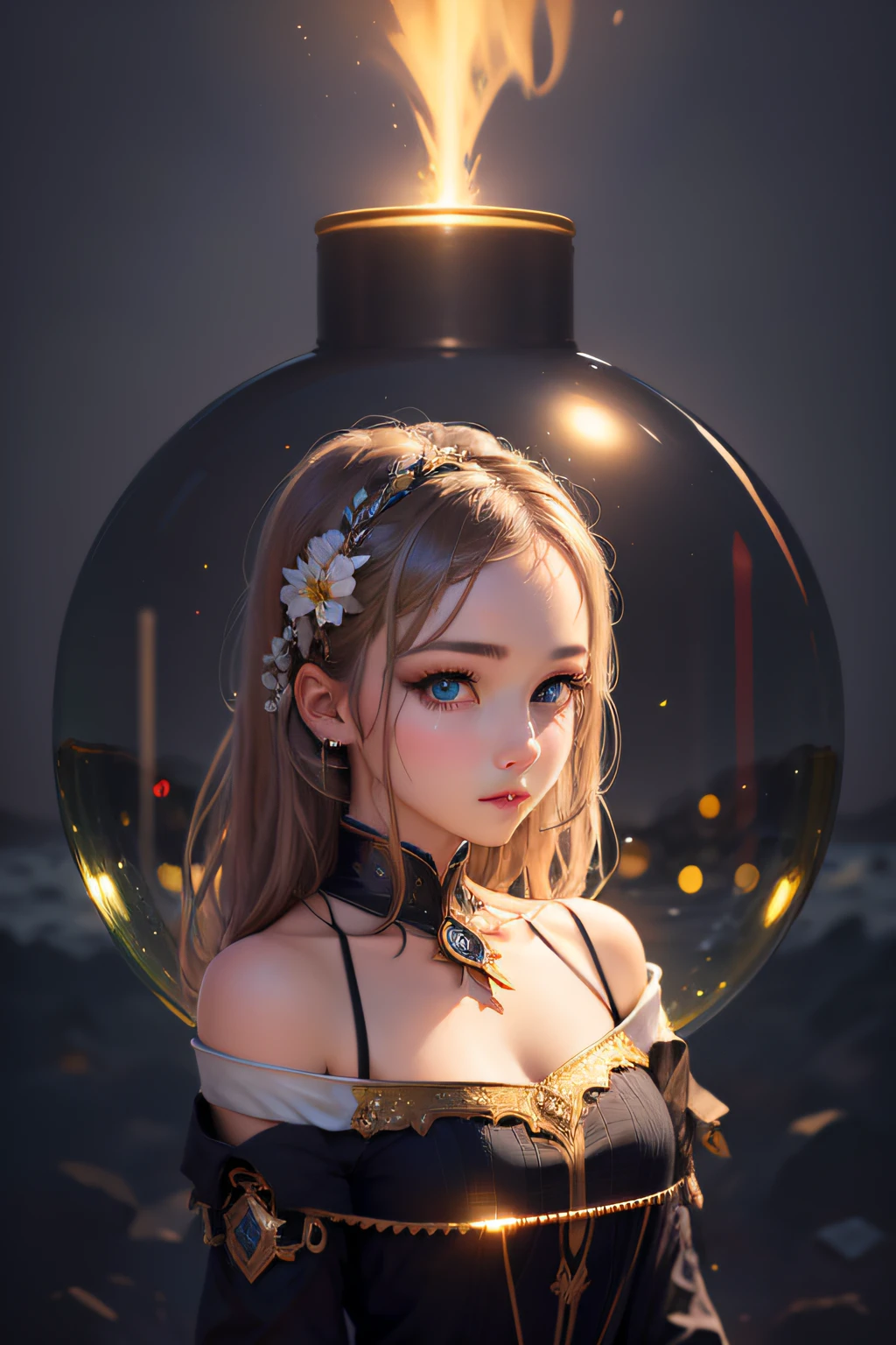 (​masterpiece:1.6, Top image quality), (Exquisite beautiful eyes: 1.2), 1girl in
