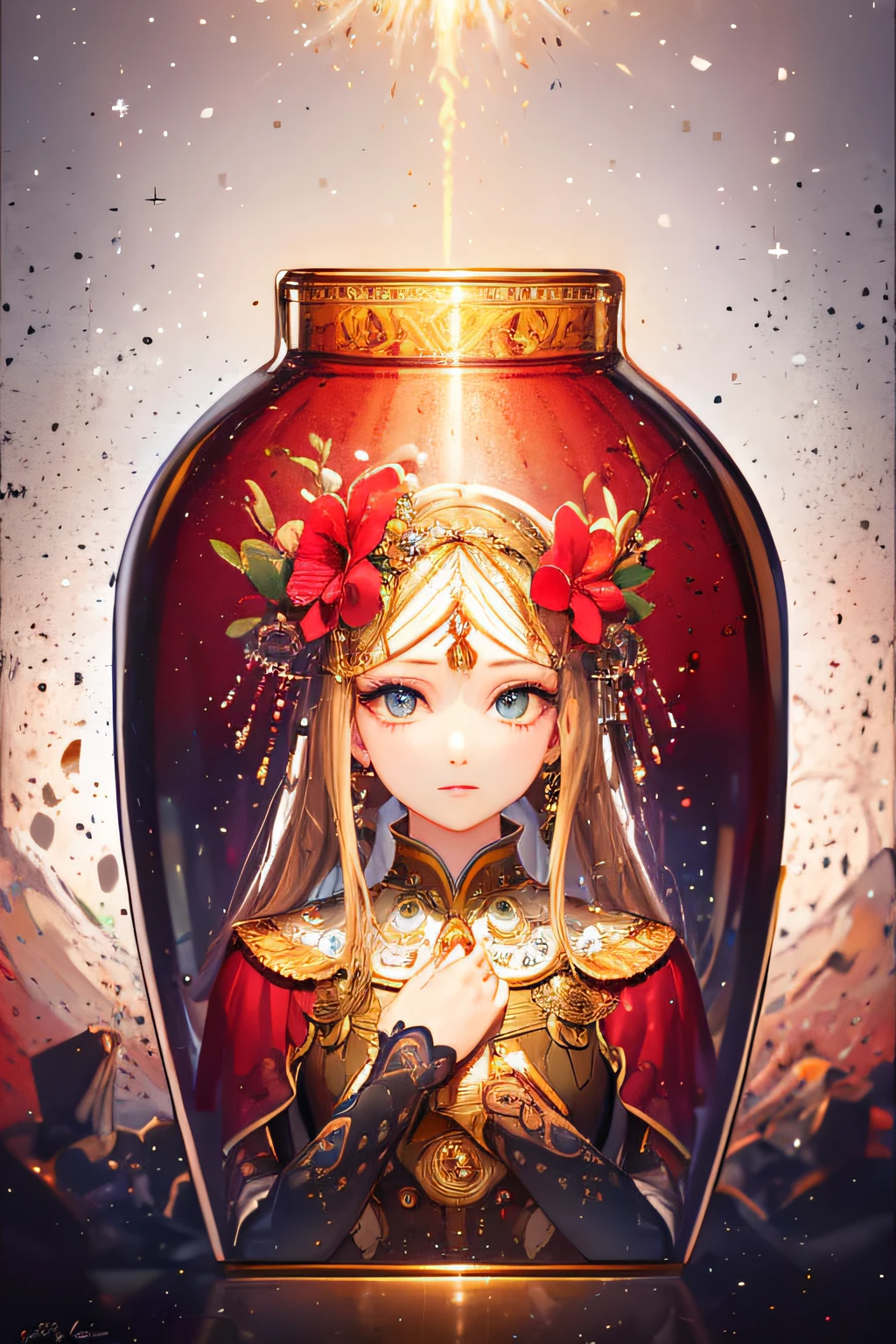 (​masterpiece:1.6, Top image quality), (Exquisite beautiful eyes: 1.2), 1girl in