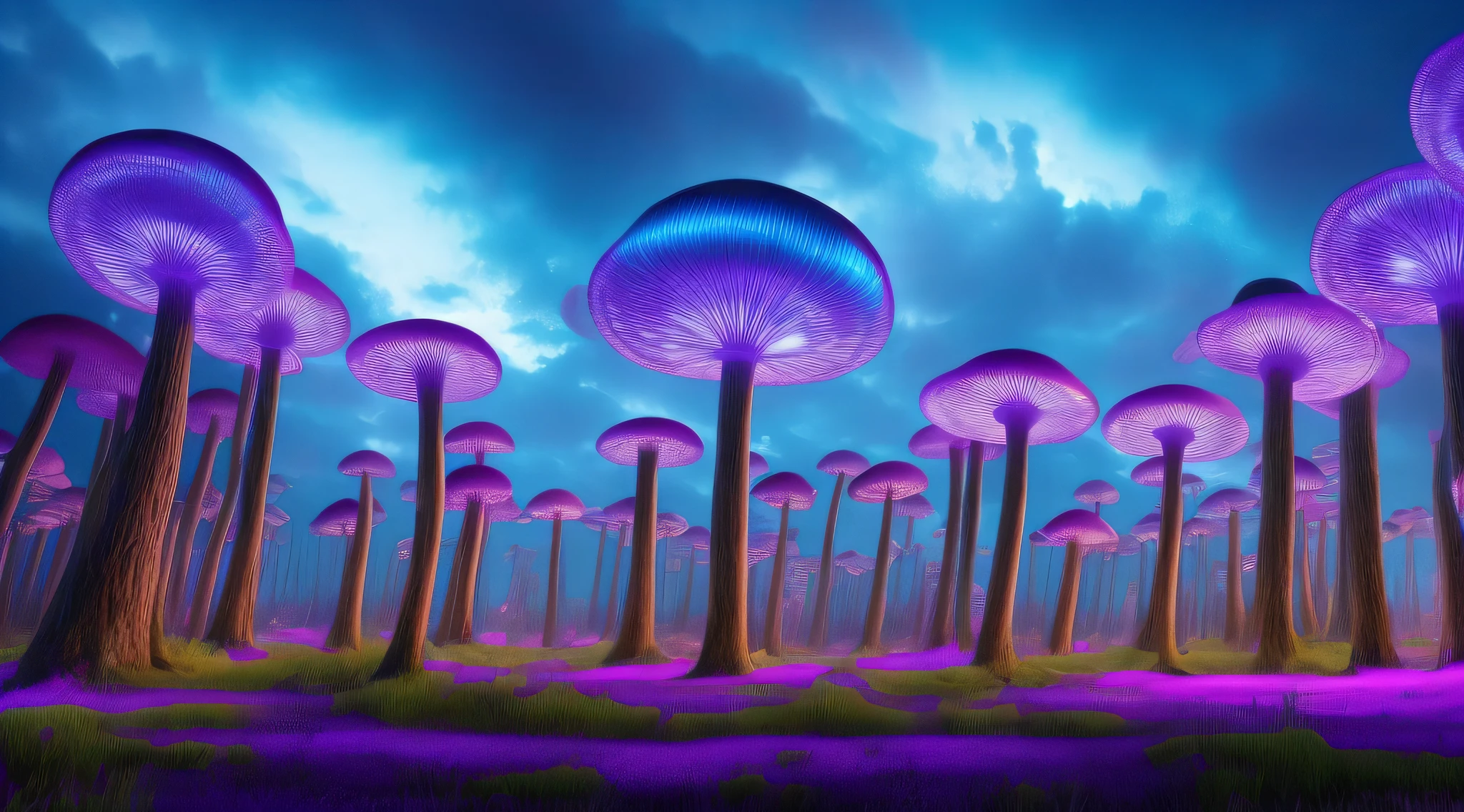 DruidMagicAI, giant bio-luminescence mushroom forest, fcPortrait
