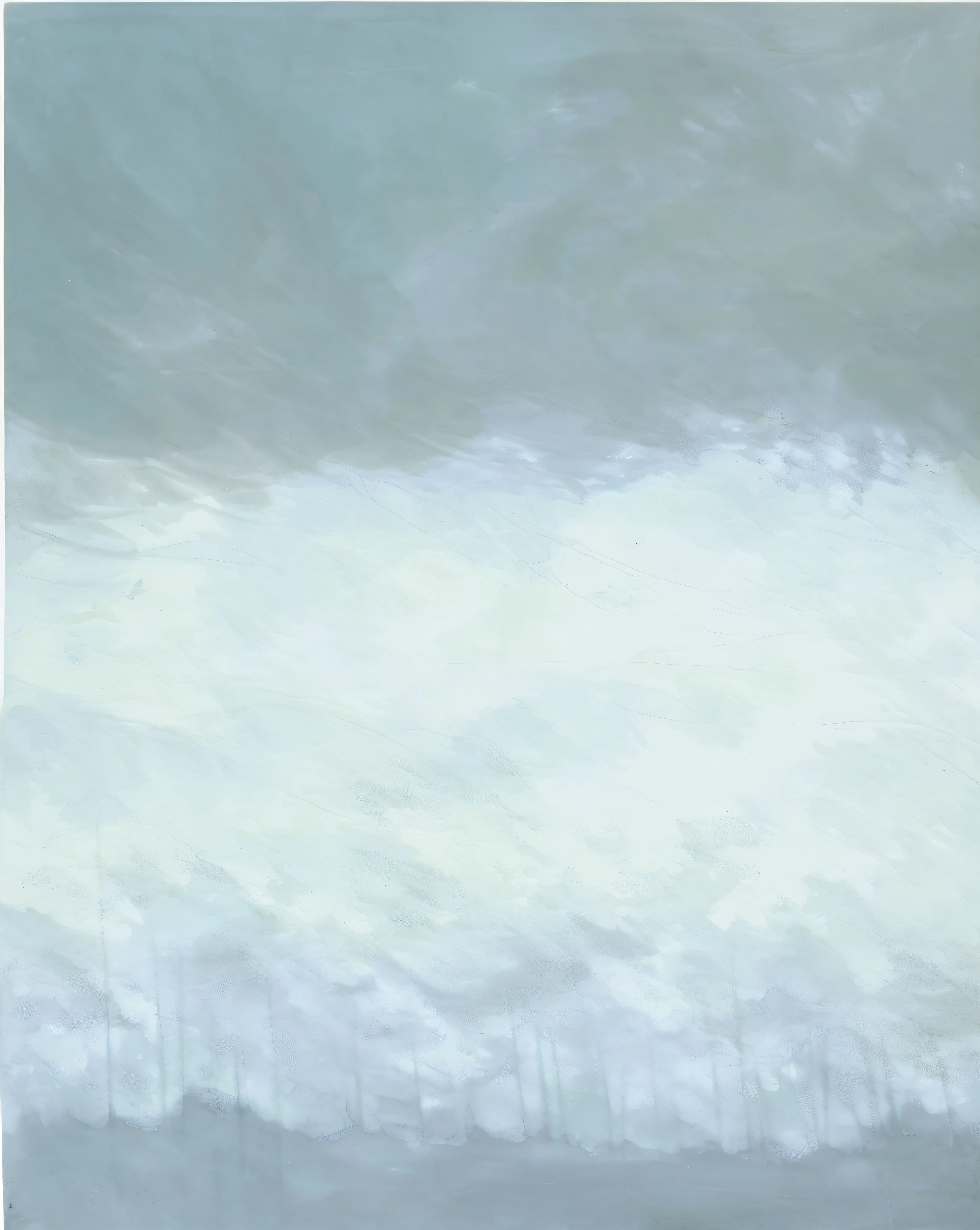 pintura de um homem montando uma prancha de surf em uma onda no oceano, pintura de nevoeiro branco, (nevoeiro), pale blue fog, nevoeiro cinzento, nevoeiro branco, soft mist, by Grytė Pintukaitė, Neto de Benjamin, mistborn, thick mist, com nevoeiro, Floresta cinzenta no fundo, Fog and mist, Neblina nebulosa, light gray mist