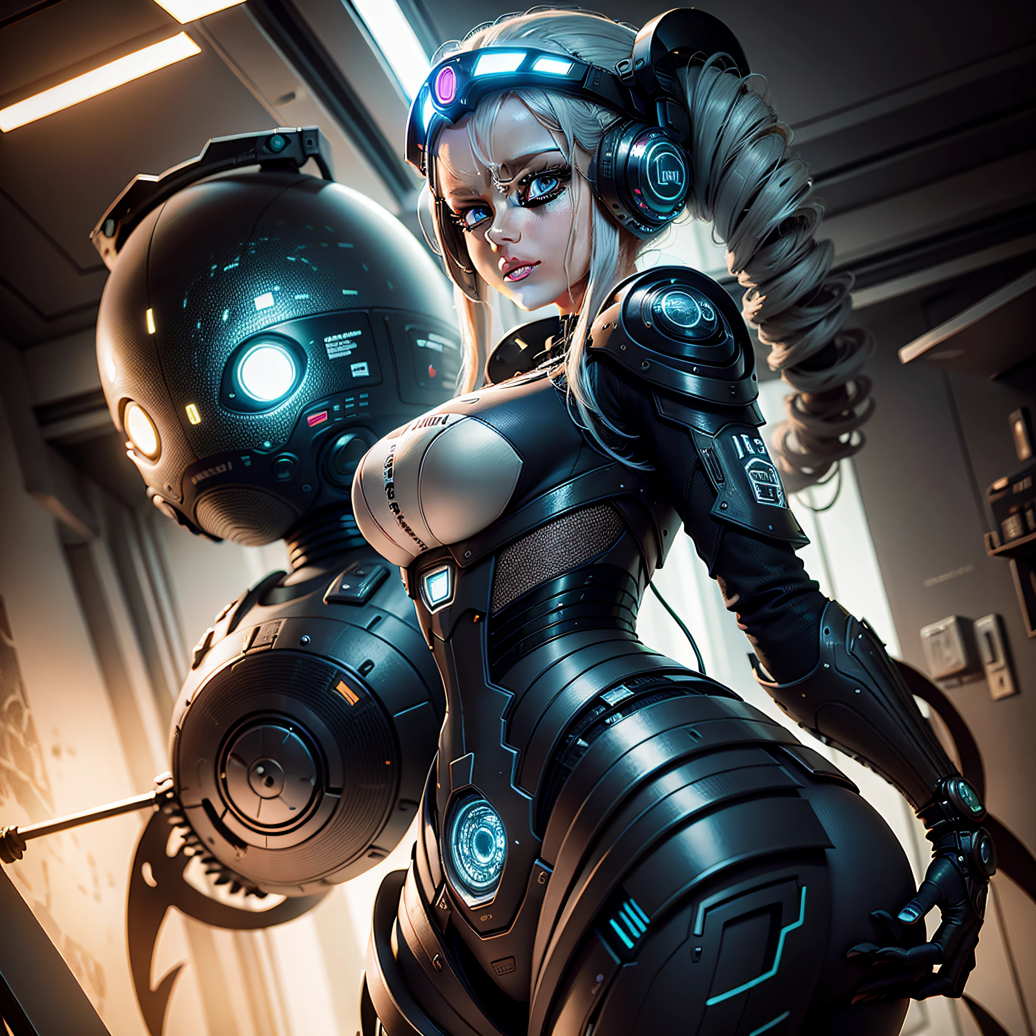una colonia en marte con un Android, cíborg, Robotic Parts, 150 mm, hermosa luz suave de estudio, luz de borde, detalles vibrantes, lujoso cyberpunk, encaje, hiperrealista, anatomical, facial muscles, electrical wires, microchip, fondo elegante y hermoso, renderizado de octano, estilo H. R. Giger, 8k, mejor calidad, obra maestra, illustration, extremadamente delicado y hermoso, extremadamente detallado, CG, unidad papel pintado (realista, fotorrealista: 1.37), incredible, detallado, obra maestra, de la mejor calidad, arte oficial, fondo de pantalla CG Unity 8k extremadamente detallado, absurdres, Incredibly absurd, robot, casco plateado, cuerpo entero, sentado, cuerpo completo sin duplicidades de ningun tipo. sensacion de movimiento