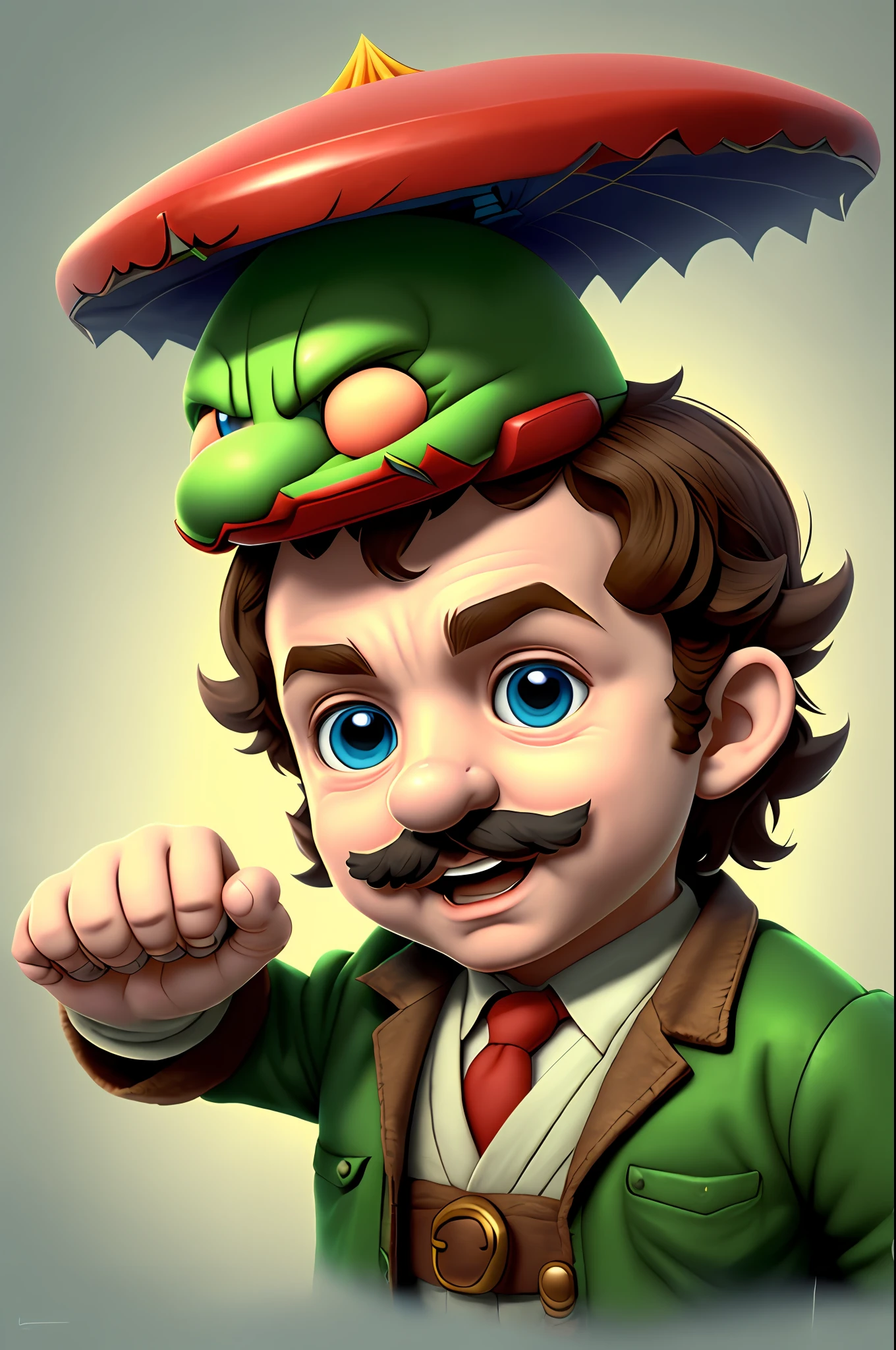 Mario Bros (cbzbb:1.25), Portrait of cutest illustration of baby frodo baggins, artstation, CGI_Animation,