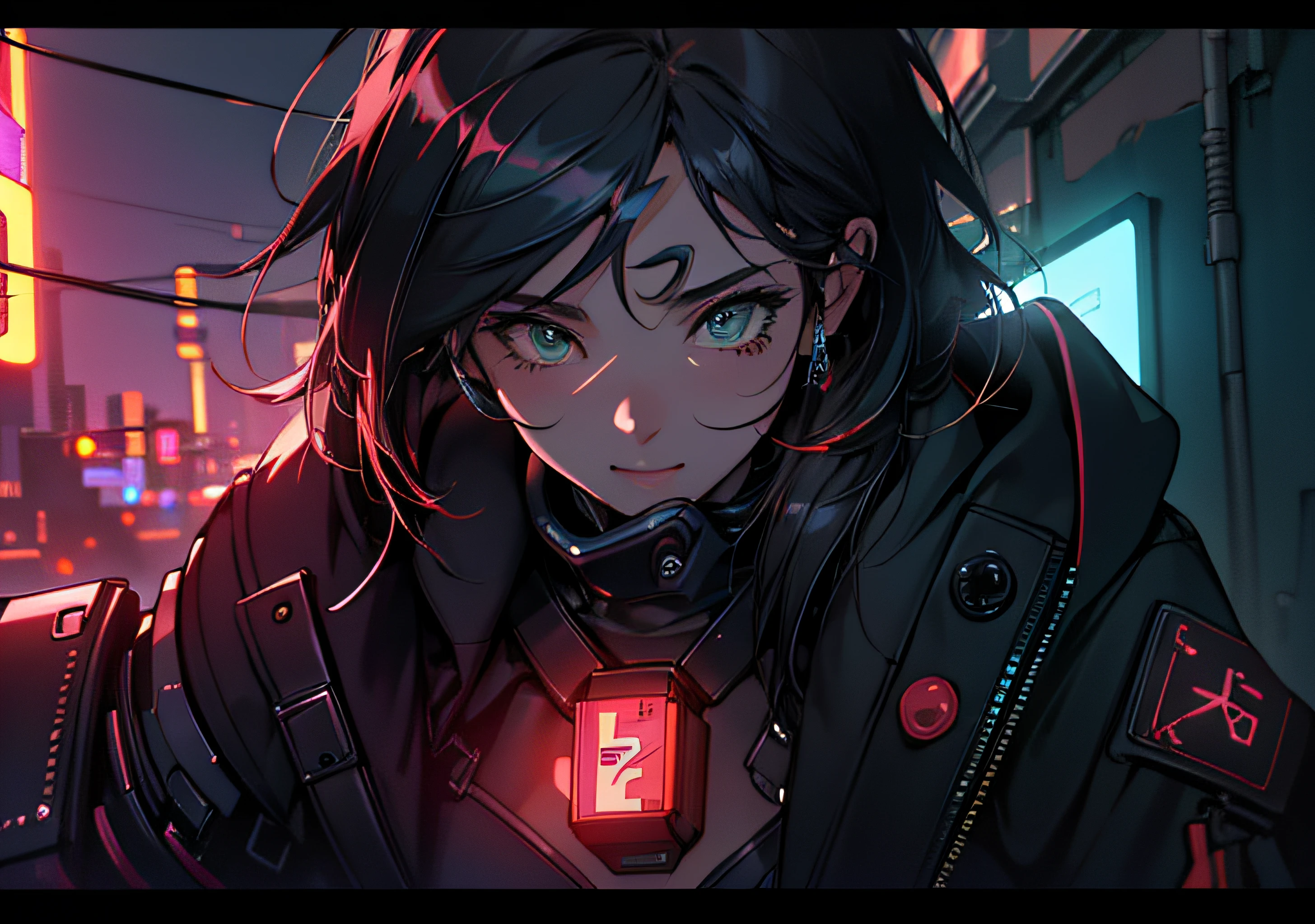 hyper-detailing, A high resolution, ultra - detailed, best qualityer, Awesome, SuperiorQuality, extremely detailed CG 8k wallpaper unit, cinematic lightning, Kizi, Cyberpunk, Dark girl