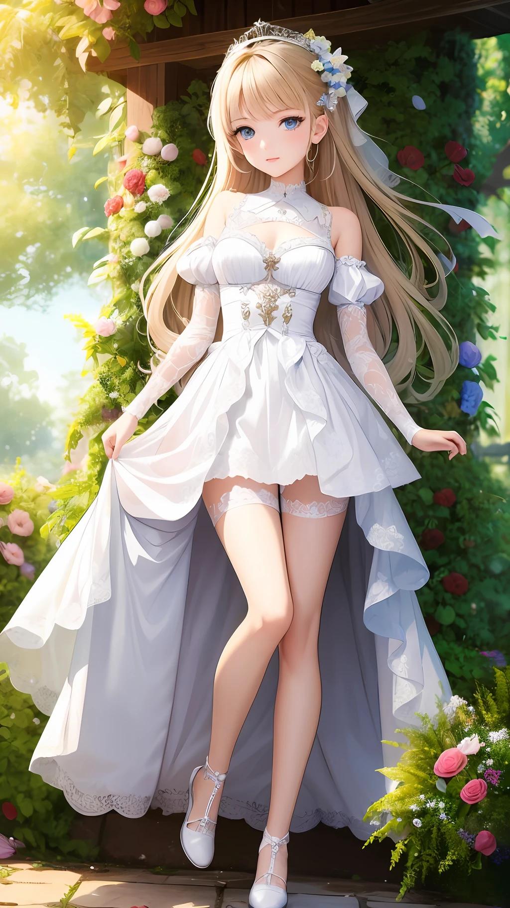 (masterpiece)+(best quality), cute, youthful girl (20 years old), medium breath, detailed face, white fantasy costume, full body image. --auto
