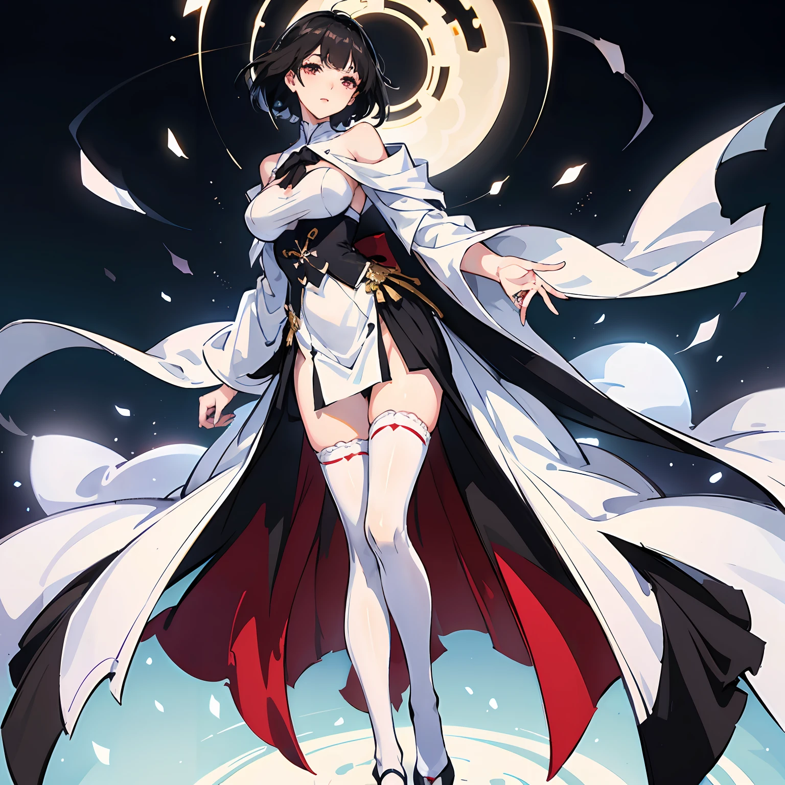 Kizi,with short black hair,white stockings,Beautuful Women,big breasts beautiful,Fine hands,Long legs,evening formal robes,Ultra clear 8K wallpaper,Clear focus,blur backgroun,One guy --auto