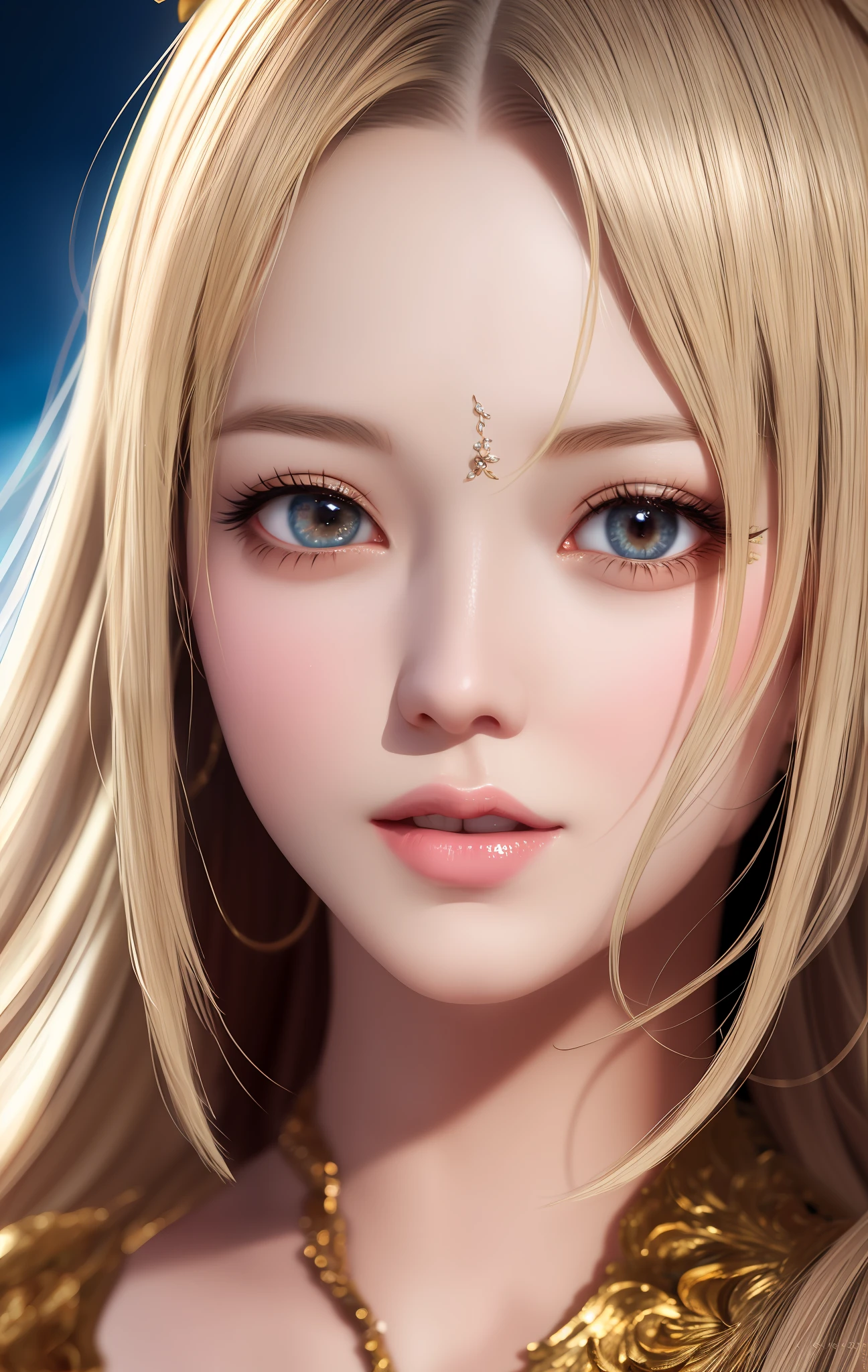 animesque、anime styled、ssmile、portraitures、Beautifully moisturized amber eyes like clear glass、Beautiful blonde hair without hair ornaments, extremely detailed eye and face, Beautiful detailed eyes, huge filesize, ultra-detailliert, hight resolution, ighly detailed, top-quality, masterpiece, illustratio, ighly detailed, nffsw, unification, 8k wallpaper, splendid, finely detail, 32Year old girl