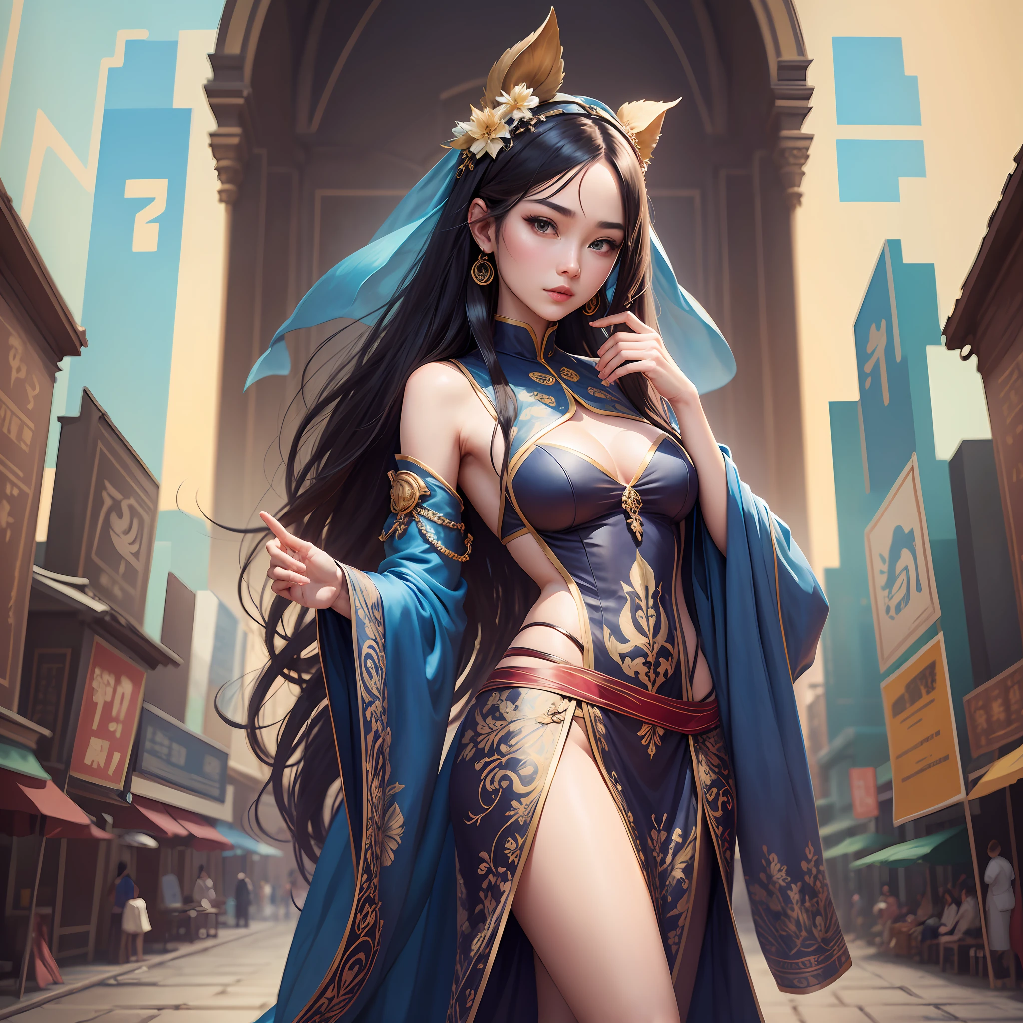 Silk Road costumes, clothes with film festival elements, fashion, cartoon IP --auto --s2