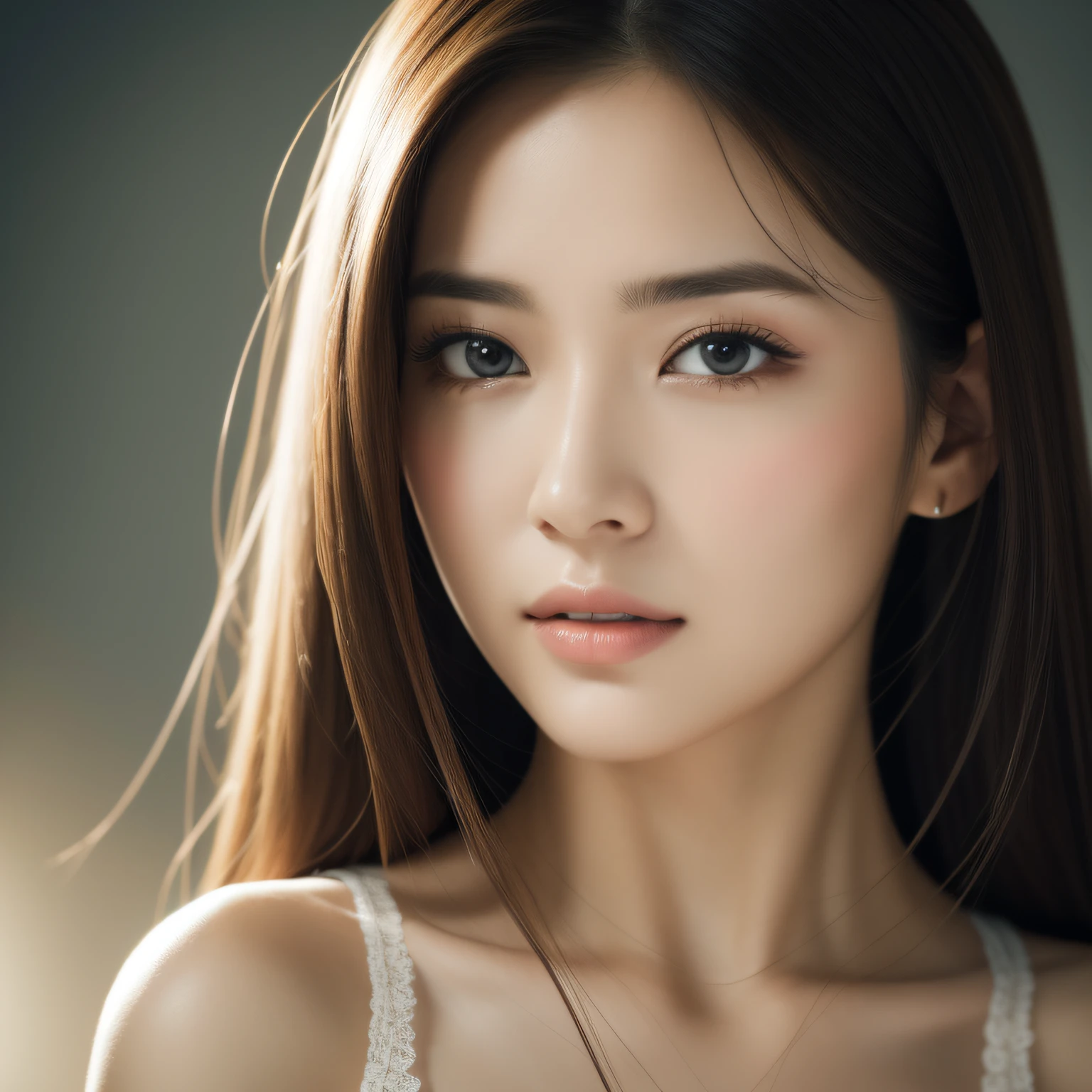 (goddess-like happiness:1.2), Kpop idol, floating hairs, brown eyes, (RAW photo:1.2), (photorealistic:1.4), (masterpiece:1.3), (intricate details:1.2), beautiful detailed, (detailed eyes), (detailed facial features), (25 years old female), petite, small breasts, narrow waist, (looking_at_viewer:1.4), from_front, slim_legs, (best quality:1.4), (ultra highres:1.2), cinema light, outdoors, (extreme detailed illustration), (lipgloss, eyelashes, best quality, ultra highres, depth of field, caustics, Broad lighting, natural shading, 85mm, f/1.4, ISO 200, 1/160s:0.75), (RAW photo, best quality), (realistic, photo-realistic:1.3), best quality ,masterpiece, an extremely delicate and beautiful, extremely detailed ,CG ,unity ,8k wallpaper, Amazing, finely detail, masterpiece, best quality, extremely detailed CG unity 8k wallpaper, absurdres, incredibly absurdres, huge filesize , ultra-detailed, highres, extremely detailed, pureerosface_v1, beautiful detailed girl, extremely detailed eyes and face, beautiful detailed eyes, light on face, looking at viewer, straight-on, staring, collarbone, bare shoulders, longeyelashes, lace ,lace trim,
