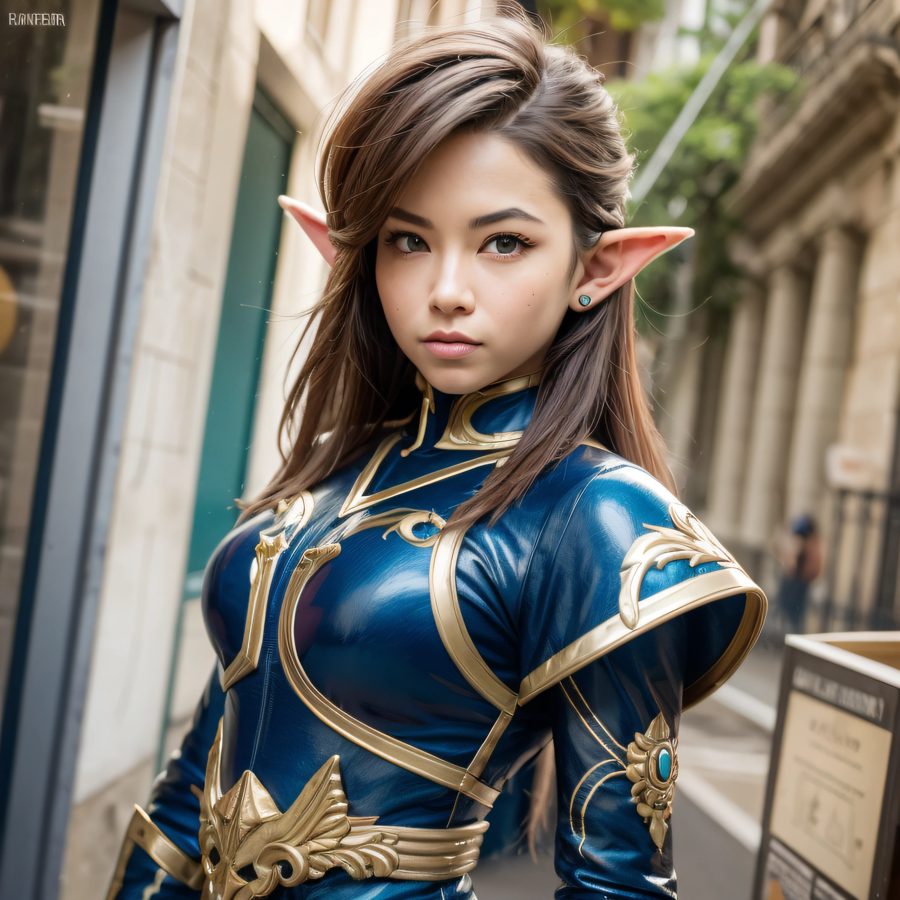 Link de the legend of zelda em roupa azul e bege segurando em poses de combate como em street fighter, Zelda, Retrato de Zelda, de lenda de Zelda, Link da lenda de Zelda, link do Zelda, Fotos cosplay, Cosplay ornamentado, Cosplay profissional, Cosplay, Cosplay Completo, Artgerm Moody Fotografia, Campos Hyrule, ray-traced, 3D-rendering, extremanente detalhado, alta qualidade, luz e sombra realistas, cabelos loiros, eye reflection, sorriso leve, ray tracing, ray tracing, High detail, Realismo, hiper-realismo, profundidade de campo, Cinematic lighting, desfoque de movimento, brilho, luz brilhante, raios de deus, ray tracing, reflection light, Afterimage, Multiple views, Reflexo da lente, Bokeh, 4k, UHD, master part, anatomicamente correto, pele texturizada, super detalhe, alta qualidade, best quality, 8k