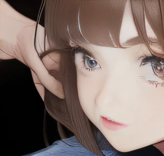 brown hair,HighestQuali,beuaty girl,astonishment,Excellent quality,looking to the camera,with brown eye