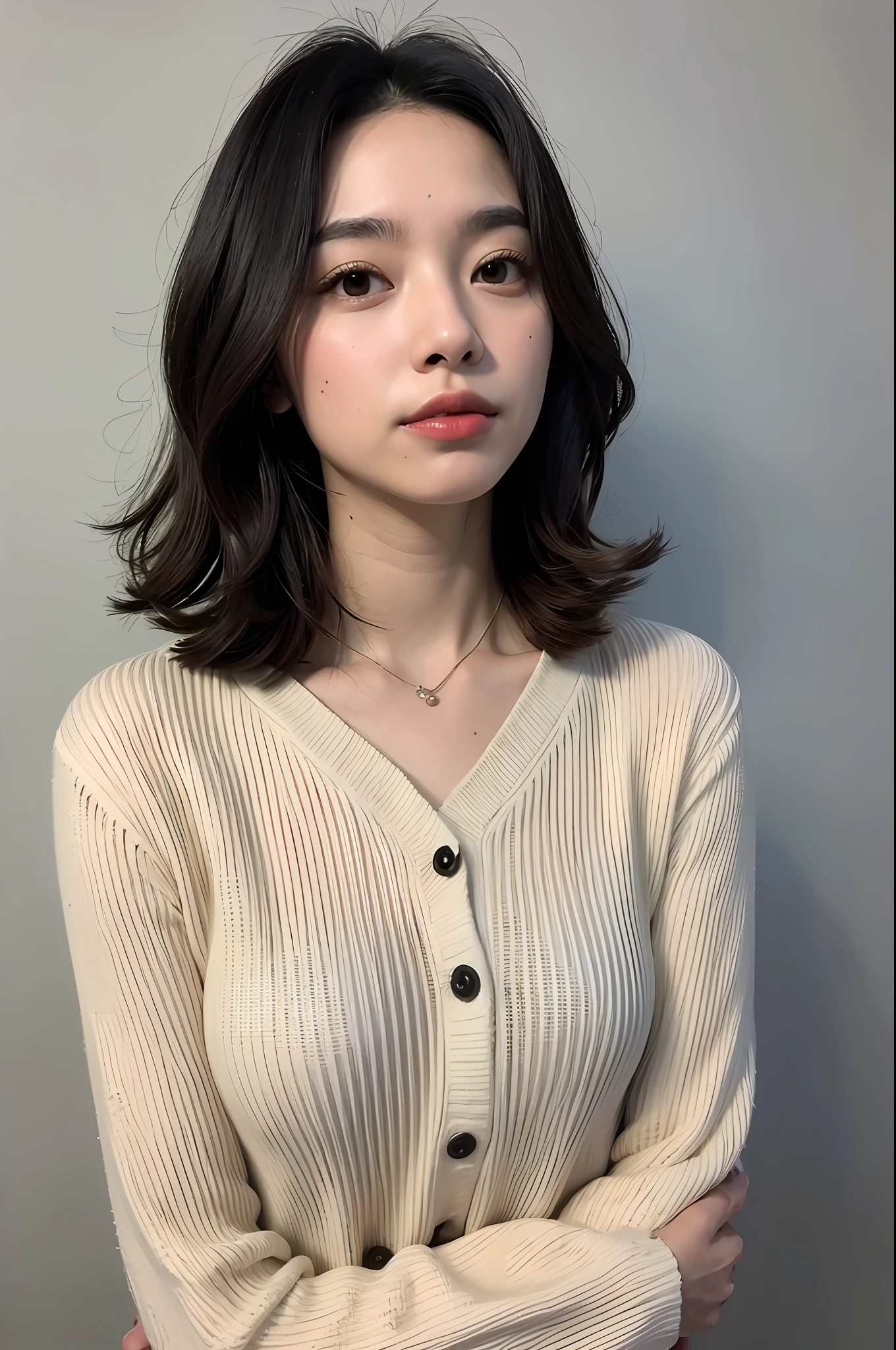 (corpo altamente detalhado, rosto altamente detalhado, melhor qualidade: 1.2), uma mulher, olhar para o espectador, (moletom, (fundo tokyo anoite: 1.4)Photo Studio, cabelo amarrado,colar, beijinho,corpo inteiro,sol,cabelo detalhado,