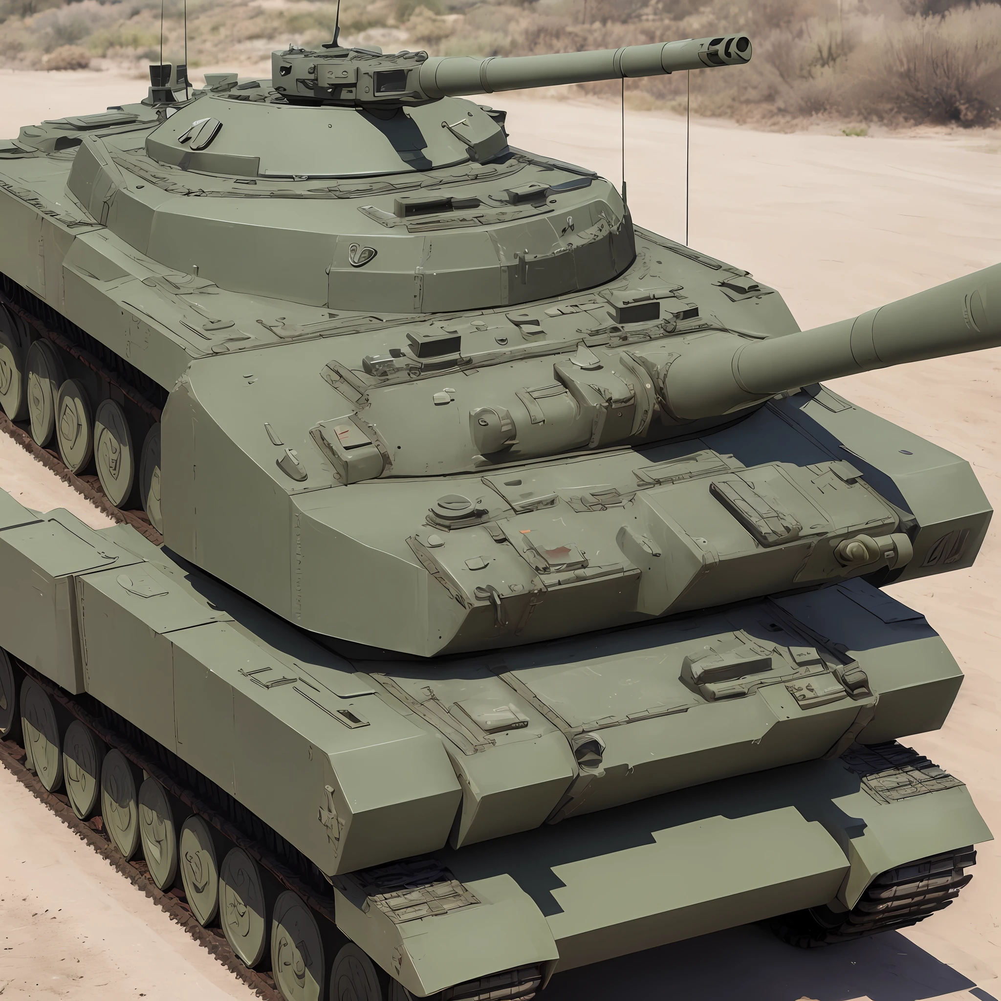 A dark green modern main battle tank armed with a 200mm smoothbore gun --auto