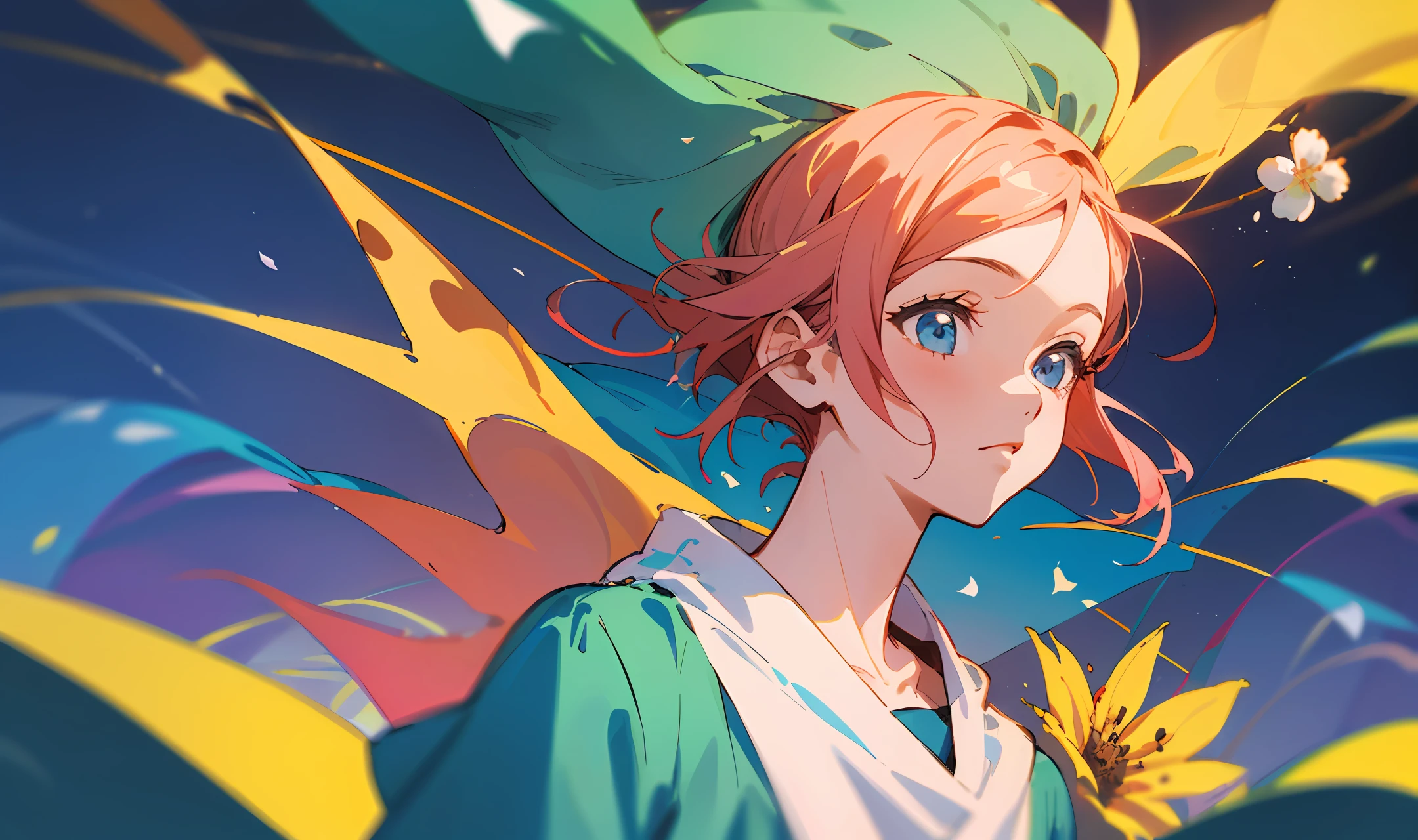 Lofi , 1girl em uma linda floresta sol do meio dia .estilo de arte anime . Obra prima melhor qualidade