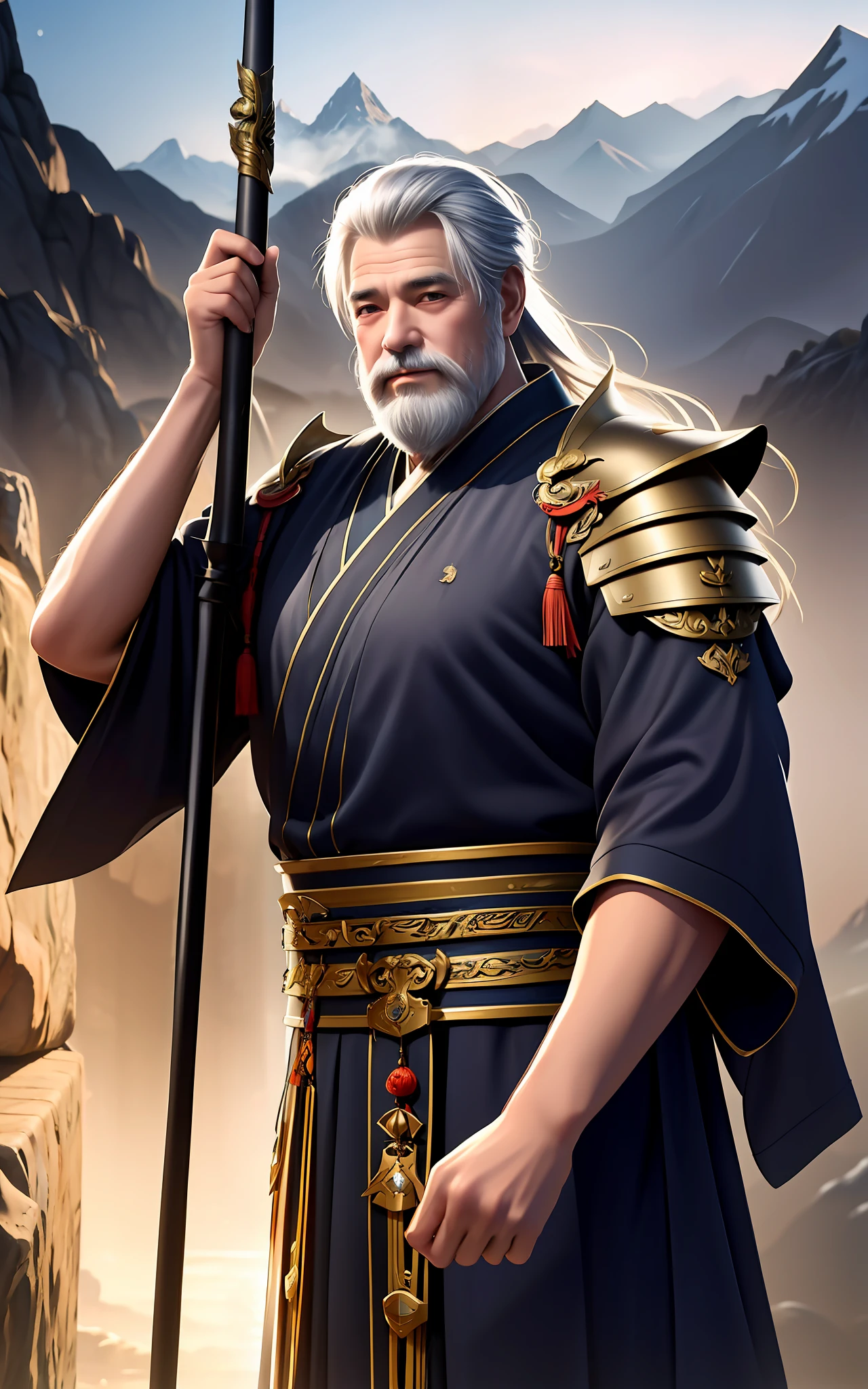 Best quality,tmasterpiece,A high resolution,CG,Men aged 50-60 years,a old man,a old man,Wooden sword,The sword,long whitr hair,Eau,独奏,jewely,Taoist,bucket-hat,spatter,full bodyesbian,hair-bun,whaite hair,obi strip,Armour,Background with_Mountains and rivers,Rough skin,The large,Fat Chubby,Long beard,white crane,fog
illuminating,Frankness,photore,A high resolution,4K,8K,Bokeh,