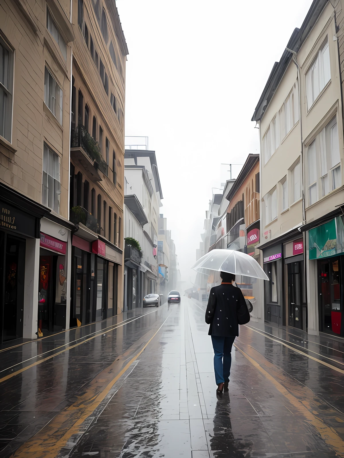 See-through white rain