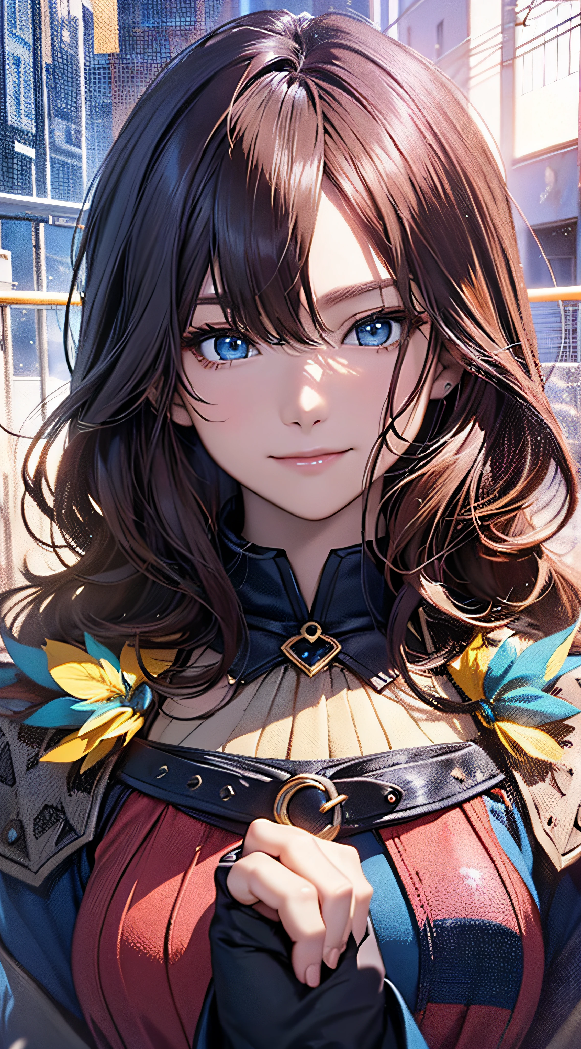 (8K、top-quality、​masterpiece:1.2)、(realisitic、Photorealsitic、Photorealsitic:1.37)、Woman with long hair and blue dress、red hairs、beautiful character painting、Detailed Digital Anime Art、Artwork in the style of Gwise、detailed portrait of an anime girl、Rostran 8 K、Stunning character art、Photorealistic anime girl rendering、CGI anime fantasy artwork、beautiful digital works of art、High quality detail art in 8K、Beautiful anime portraits、A slight smil、blue eyess、Blue eyes