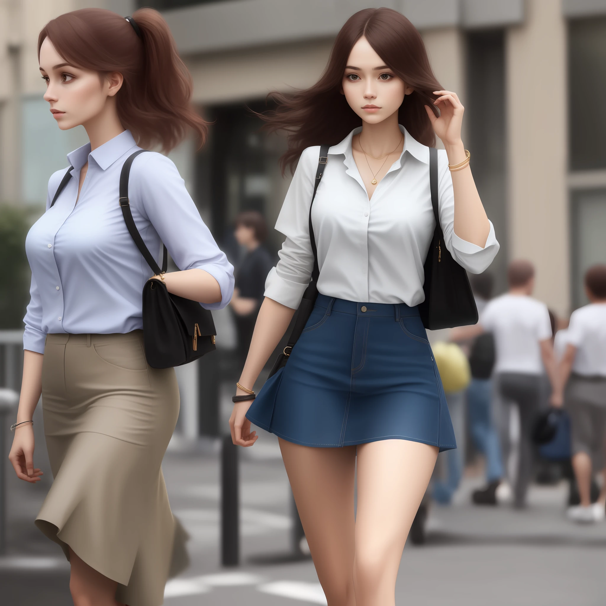 woman,shirt,mini-skirts