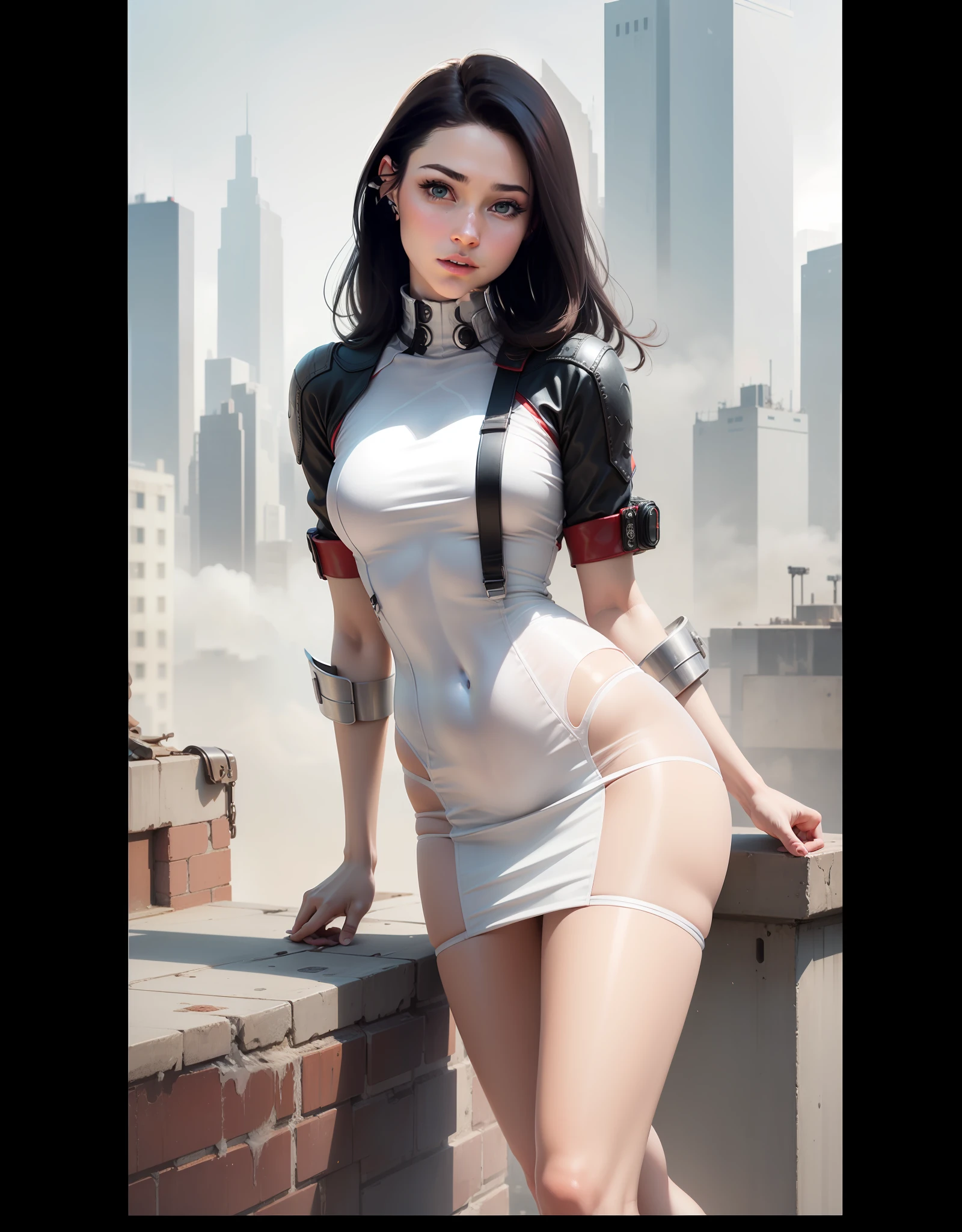 (1girl:1.3), Solo, (((Very detailed face)))), ((Very detailed eyes and face)))), Beautiful detail eyes, Body parts__, Official art, Unified 8k wallpaper, Super detailed, beautiful and beautiful, beautiful, masterpiece, best quality, original, masterpiece, super fine photo, best quality, super high resolution, realistic realism, sunlight, full body portrait, amazing beauty, dynamic pose, delicate face, vibrant eyes, (from the front), She wears Spider-Man suit, red and black color scheme, spider, very detailed city roof background, rooftop, overlooking the city, detailed face, detailed complex busy background, messy, gorgeous, milky white, highly detailed skin, realistic skin details, visible pores, clear focus, volumetric fog, 8k uhd, DSLR, high quality, film grain, fair skin, photo realism, lomography, futuristic dystopian megalopolis, translucent