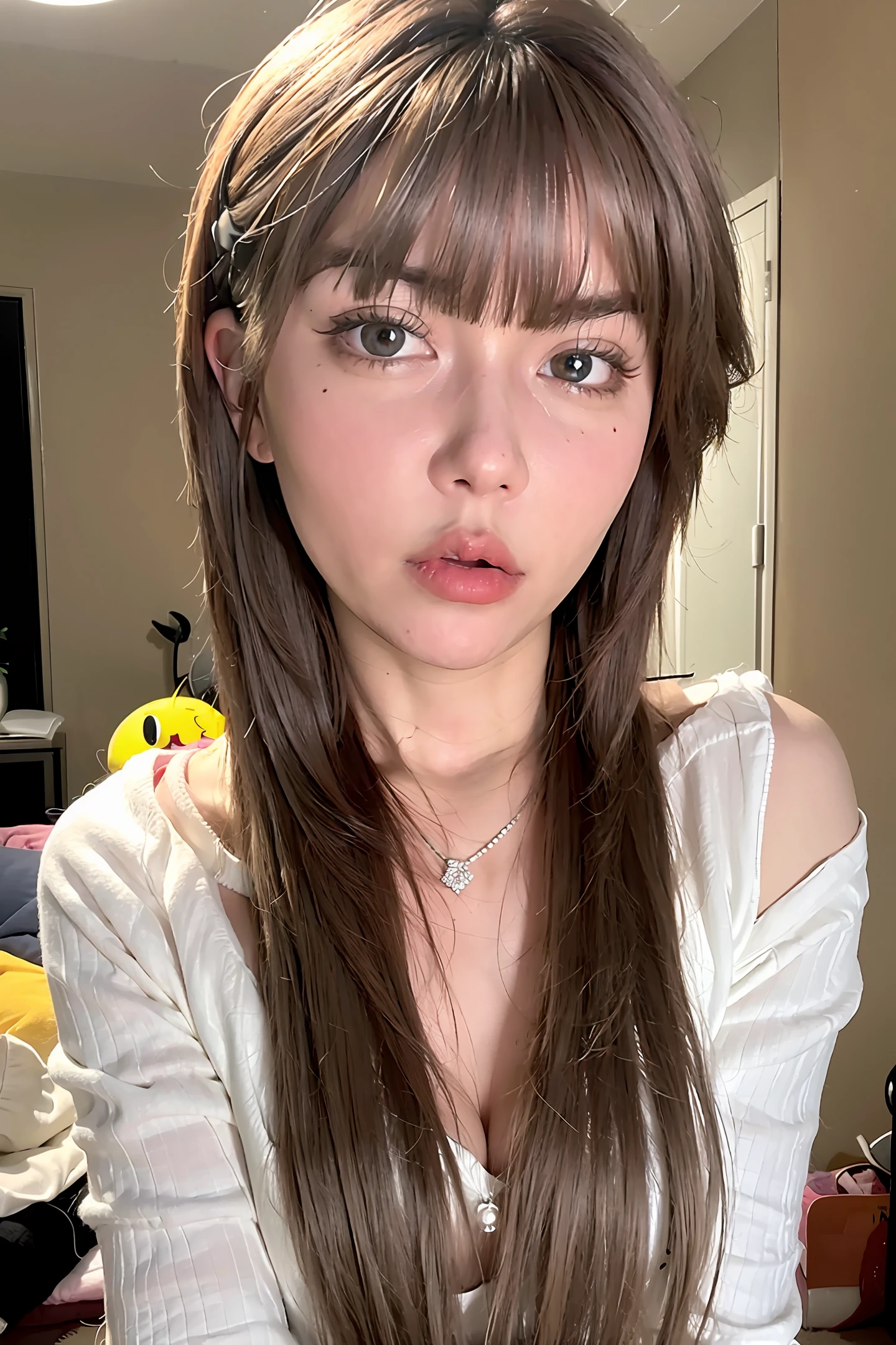 Gazing orgasmic face