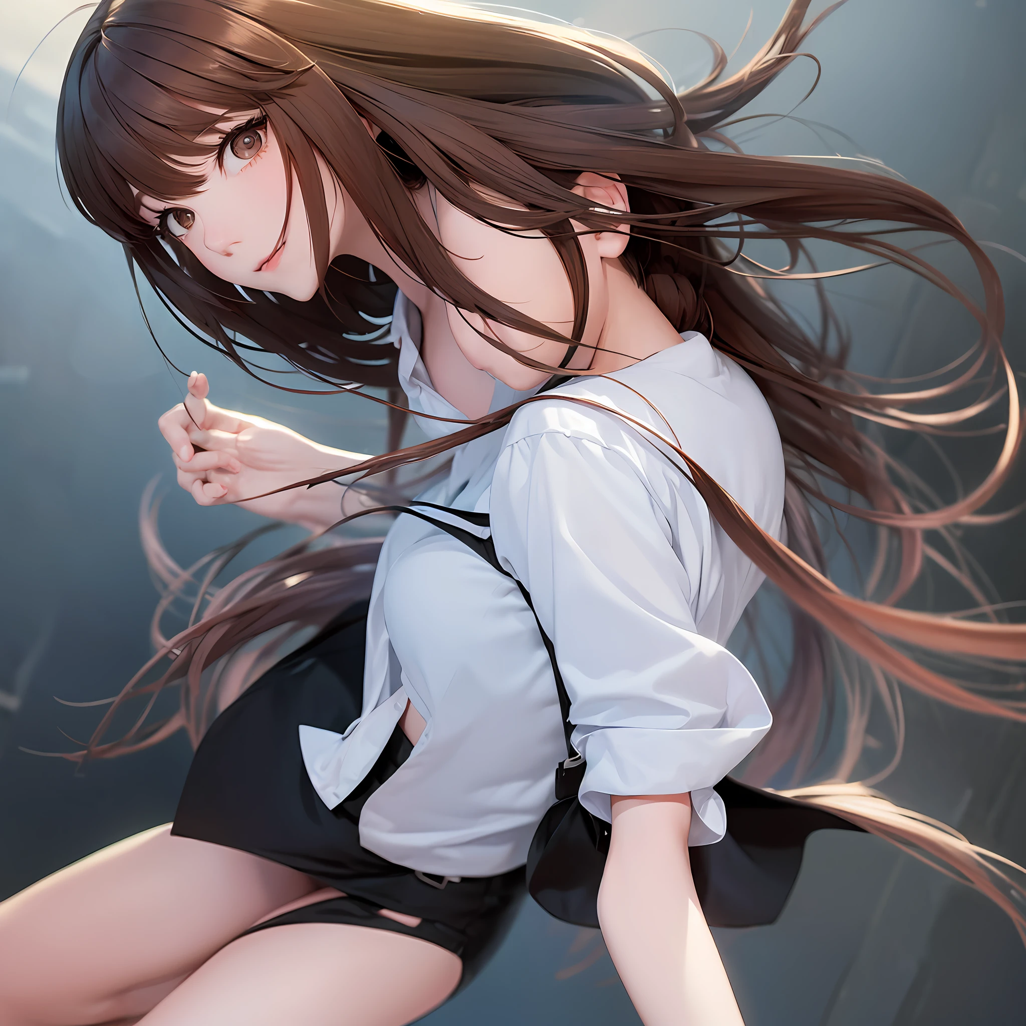 Wind in the opposite direction,brunette color hair,White clothes are not required,full bodyesbian,tmasterpiece,best qualtiy,(Very detailed CG unity 8k wallpaper)(best qualtiy),(Most Best Illustration),(best shadow) ,ultra-detailliert --auto --v6