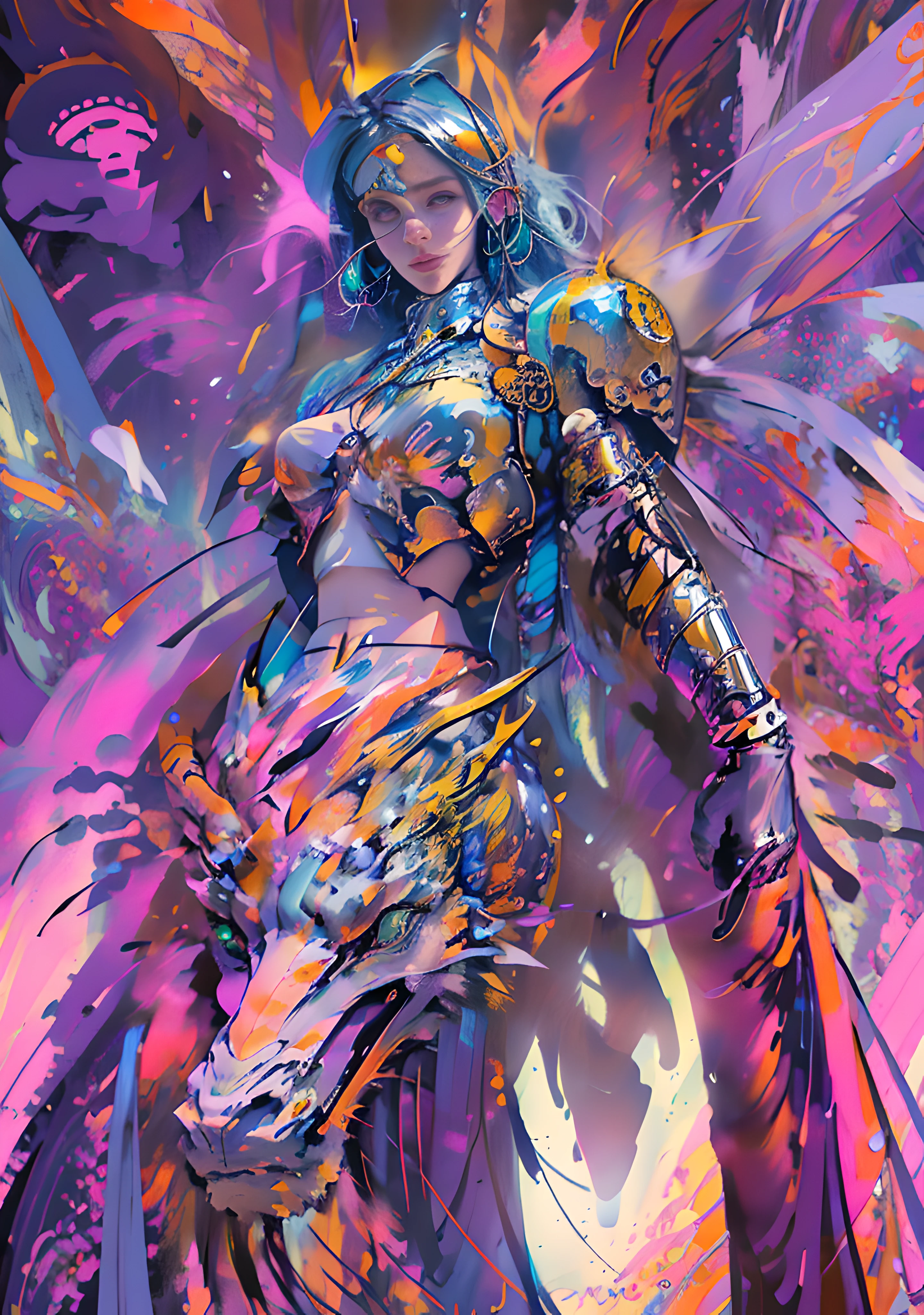 (masterpiece, top quality, best quality, official art, beautiful and aesthetic:1.2), extreme detailed,(fractal art:1.3),colorful,highest detailed in ultra detailed complex biomechanical ,blue skin goddess and god standing on top of a mountain top holding eachother ,whole body and legs,extreme detailed,colorful,highest detailed, official art, gold leaf ,glitter art ,unity 8k wallpaper, ultra detailed, beautiful and aesthetic, beautiful,fractal art,hr giger cave filled with rocks and stones and stalagmites and crystals, puddle,(best-quality:0.8), (best-quality:0.8), perfect anime illustration,(turbine:1.2), BREAK