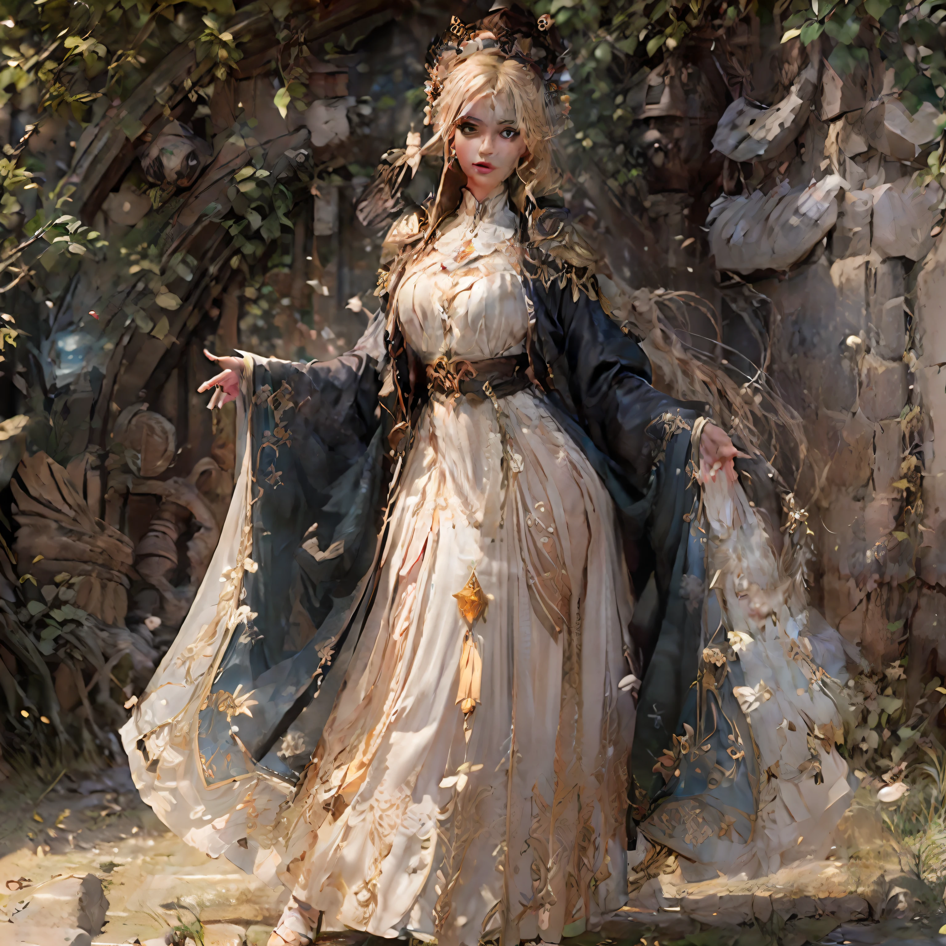 Blonde woman，whaite hair，Stunning character art, Gorgeous Role Play, epic exquisite  character art, cgsociety 8k, Fanart Meilleure ArtStation