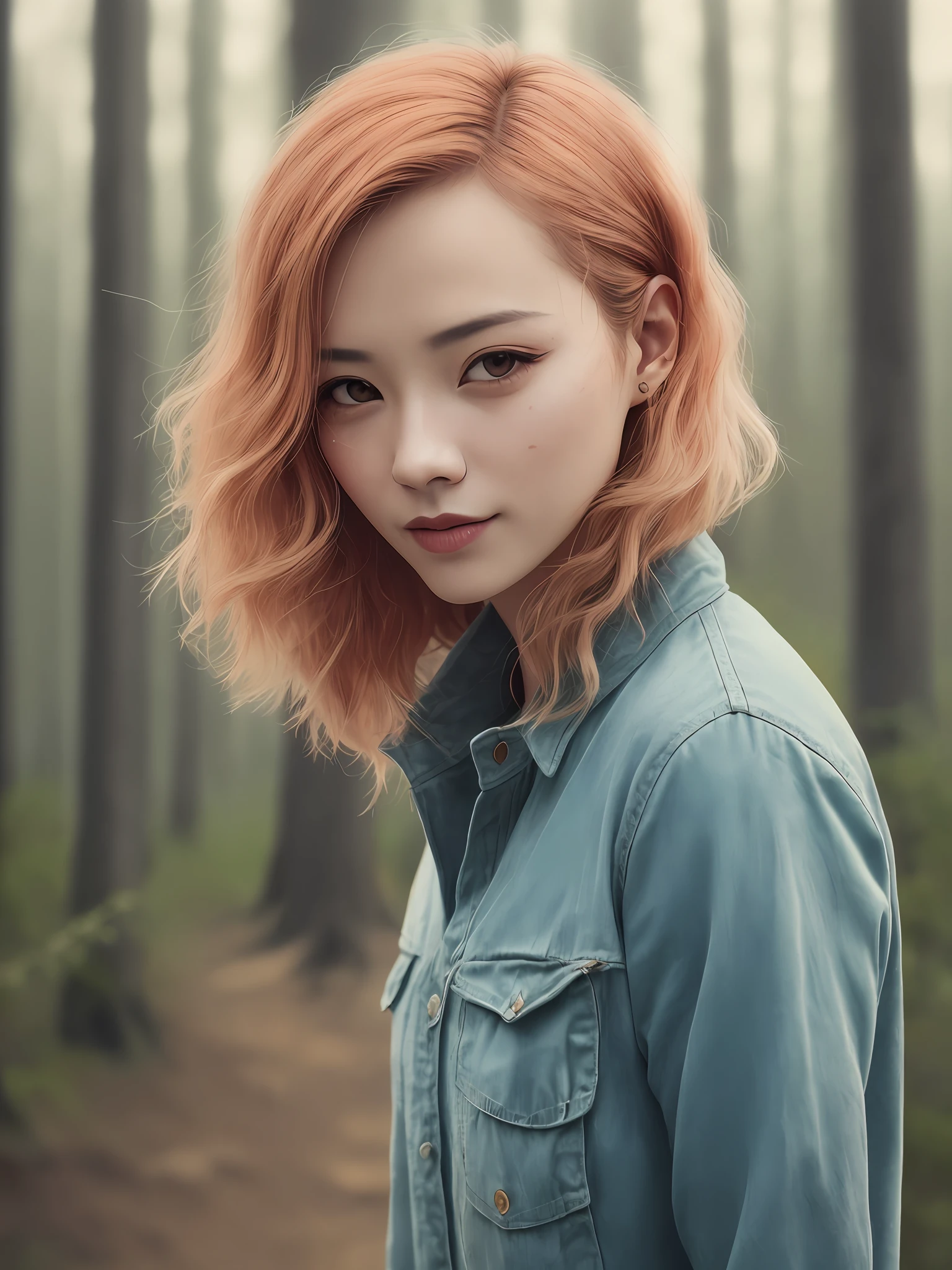 Best quality, 超高分辨率, Detailed face, Realistic face, RAW photo, Grizzly bear background
Liu Ruoying sat on the rock, Hypersquint, Pale skin, (Ketchup all over woman's body), (((full length frame))), (Short fluorescent yellow hair:1.1), 
((Horrible bending damaged trees on background)), (Aerial fireflies), midnight
Short hairstyle, curly, (Cheeky smile:0.9), (Oppressive atmosphere:1.6), Forest moss, Heavy fog, haze,  Creepy, (scary shadows:1.1), pastel colour,
Natural skin texture, gentlesoftlighting, (incredible skin detail:1.1), (Natural skin:1.1), ultradetailed, (intricately details, Fine details, ultra - detailed), Cinematic, Hyperrealistic,
hyper realism soft light, Studio lighting, diffused soft lighting, Shallow depth of field, Sharp focus bokeh,