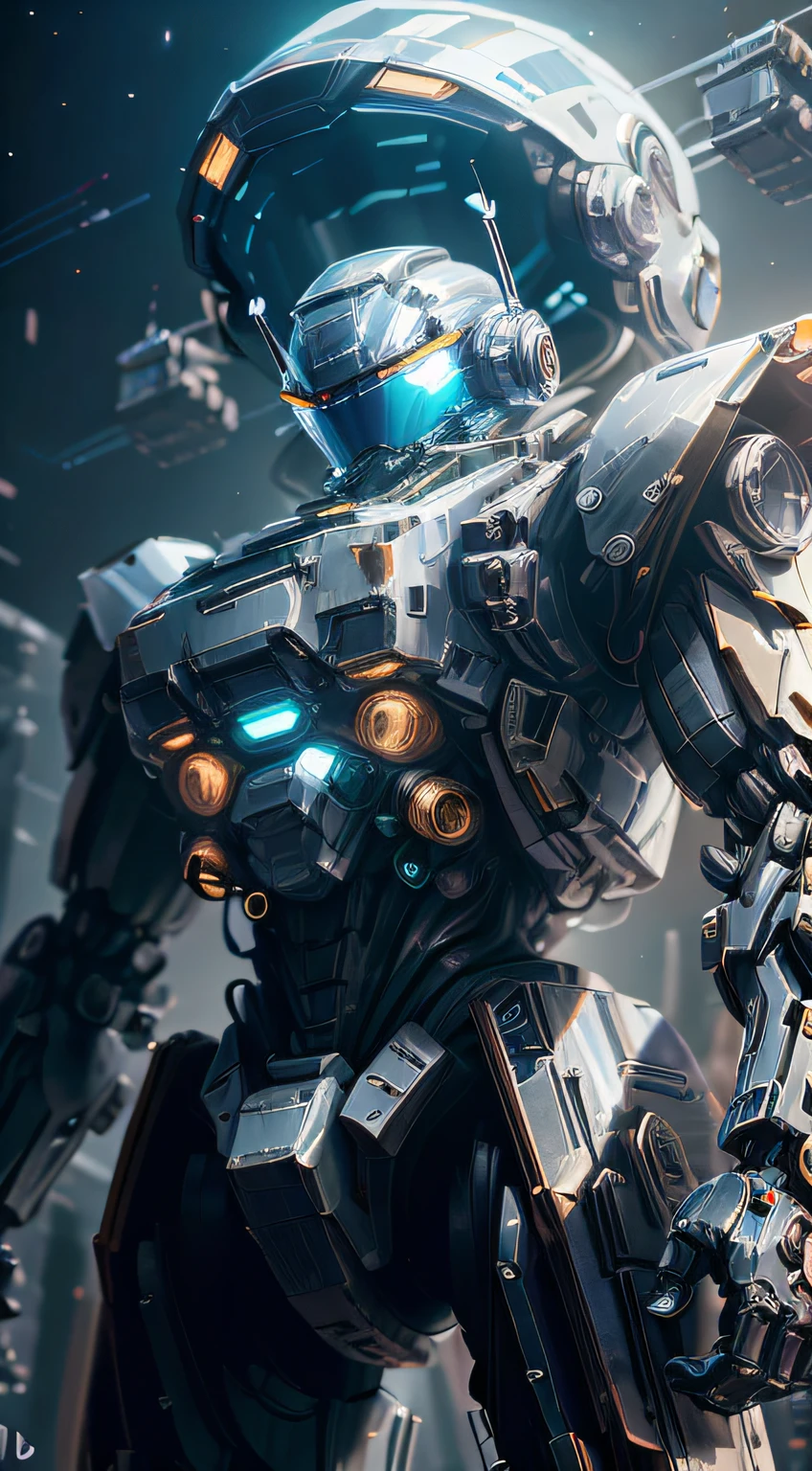 Close-up of a man standing in a car before a full moon,With a mecha helmet,, star citizen halo,, , star citizen, 《Overwatch》Sigma, ps5 cinematic screen capture, star citizen digital art,Mecha Sky --auto