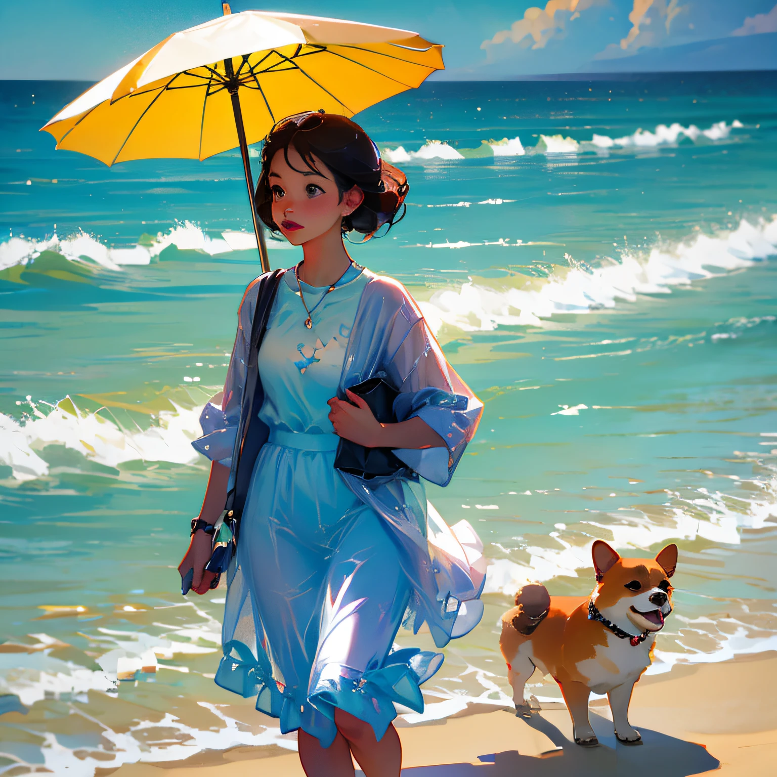 Corgi，beachside --auto