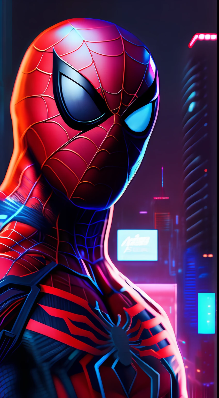 Spider-Man, Cyberpunk, 8k.