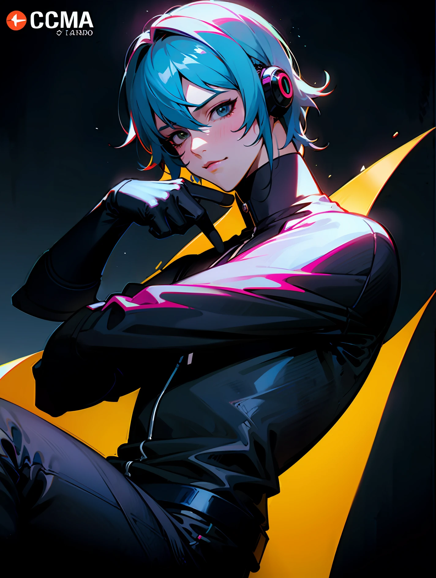 Libido boy,Black sweatshirt,cyber punk perssonage,comic strip,Oil on canva,k hd,tmasterpiece