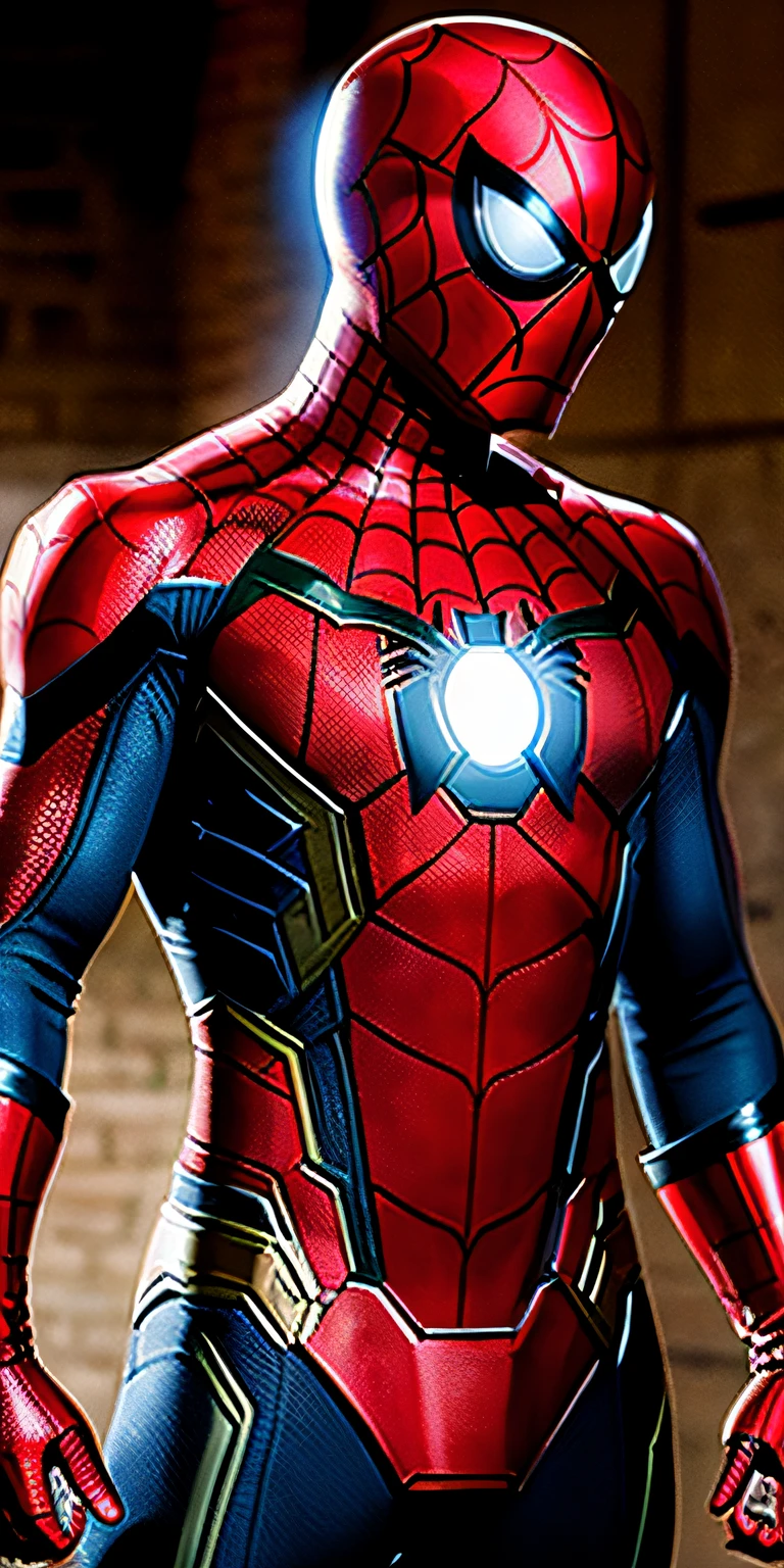 Spidey,Face replaced with Iron Man,combats