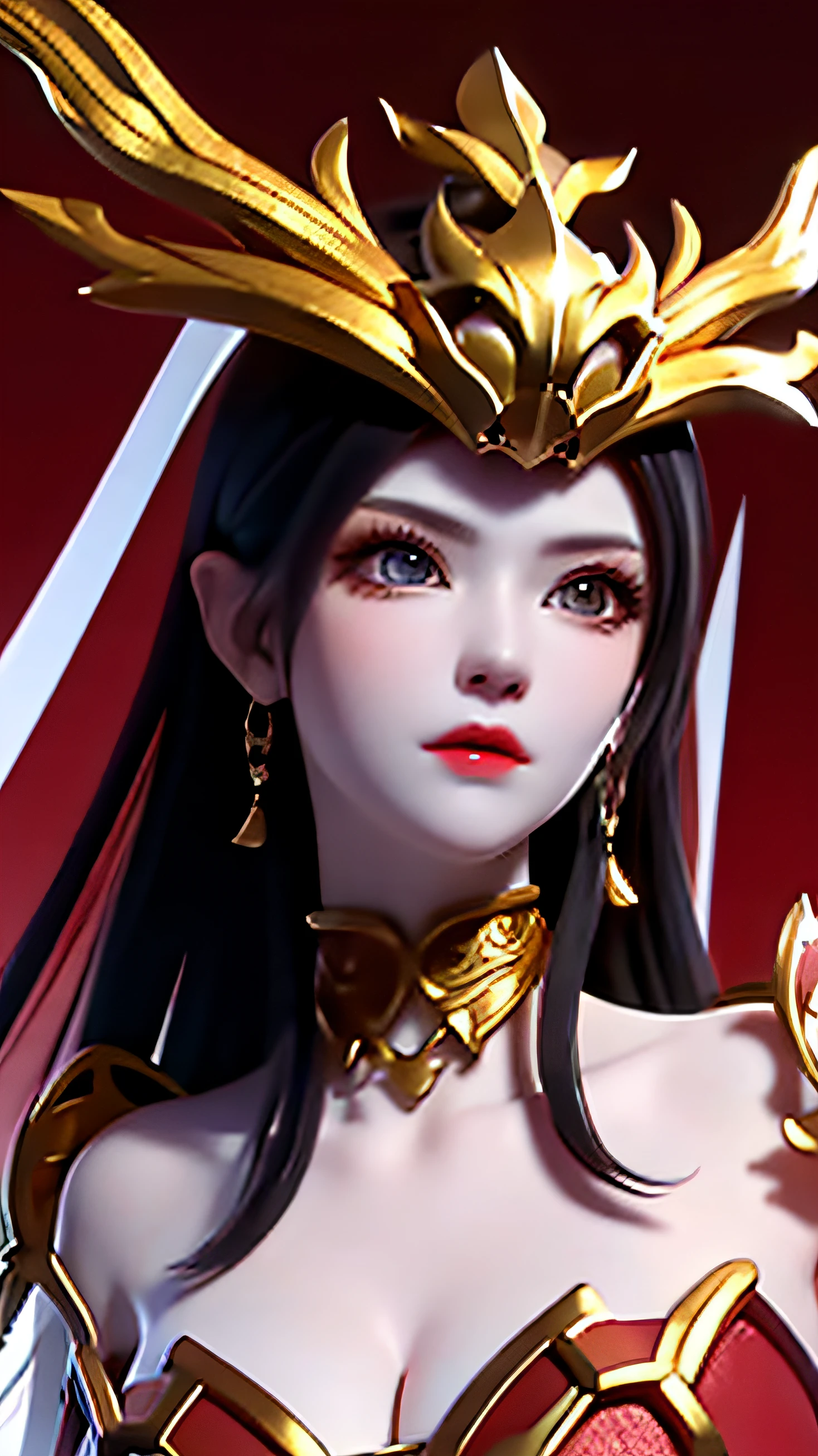 Need,tmasterpiece,brunette color hair,Golden eyes,Red group,Look up,The upper part of the body,Hairline,red theme,Transparent silk scanty