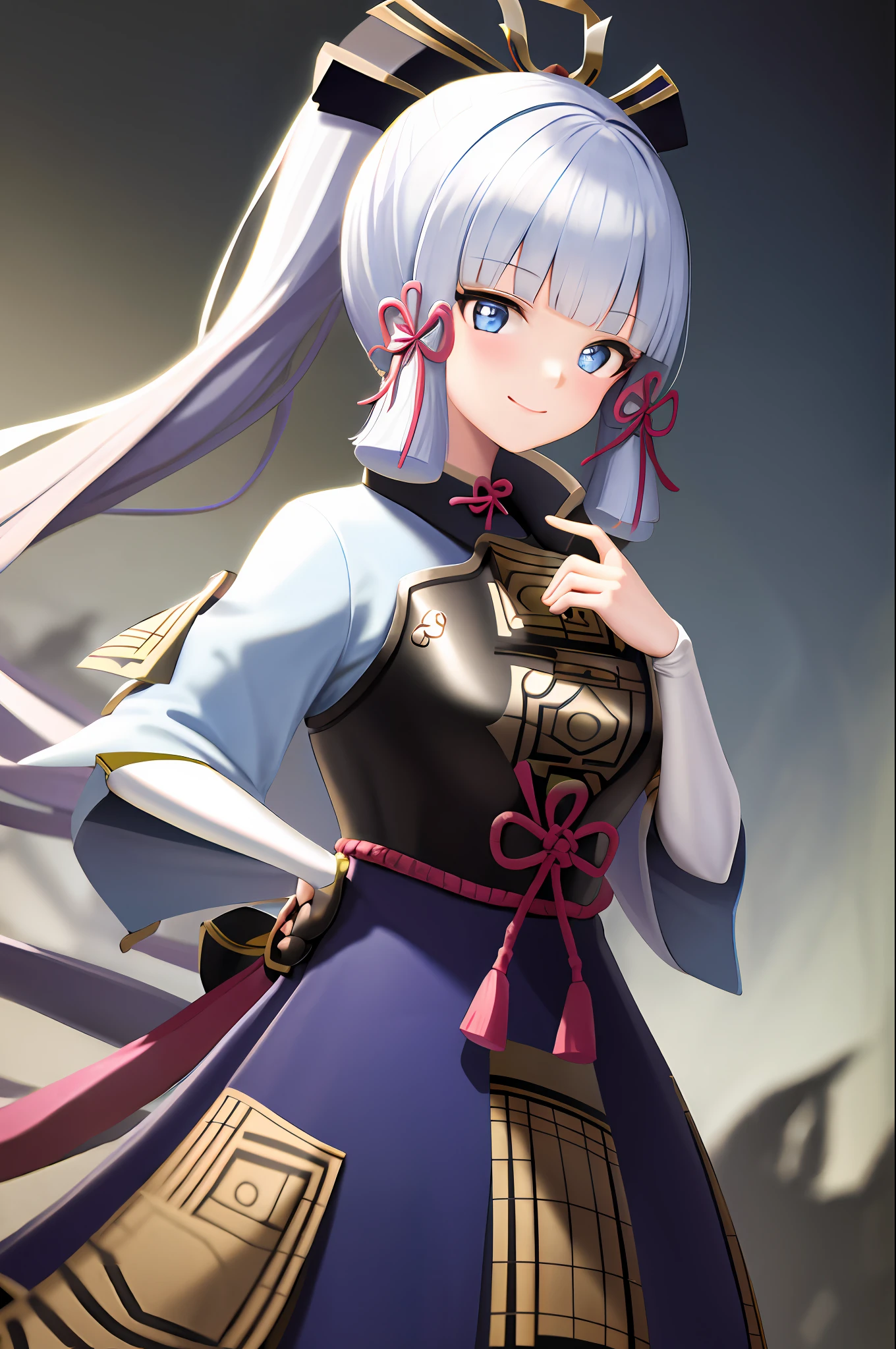 masterpiece, highres, best quality, 1girl solo, kamisato_ayaka, smile, kimono