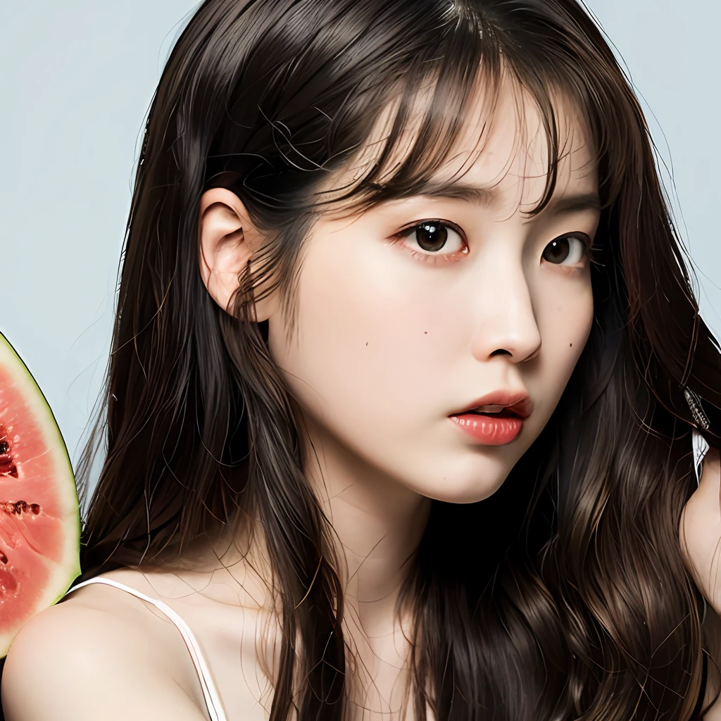 long whitr hair,Melon seed face