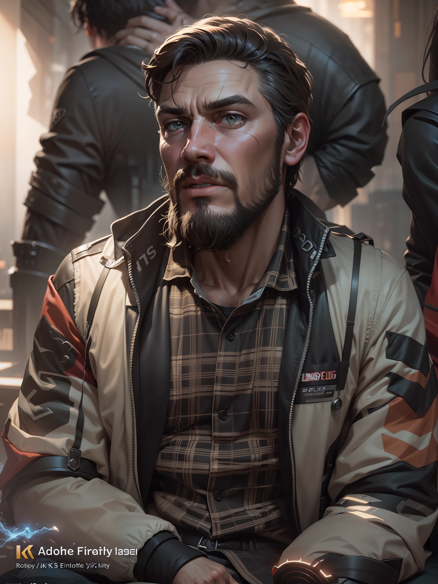 Marvel, realistically, dynamic lights, old, gray stubble, full shoot, (extremely detailed CG unity 8k wallpaper), trending on ArtStation, trending on CGSociety, High Detail, Sharp focus, dramatic, photorealistic