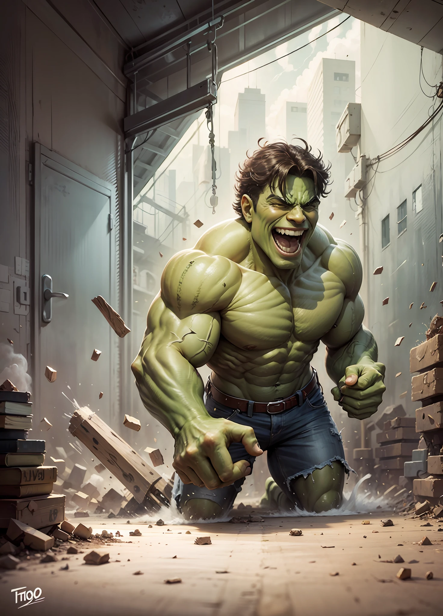 hulk by Tiago Hoisel, laughing --auto --s2