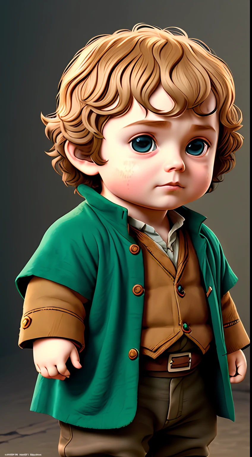 (cbzbb:1.25), portrait of cutest frodo baggins illustration, artstation, CGI_Animation,