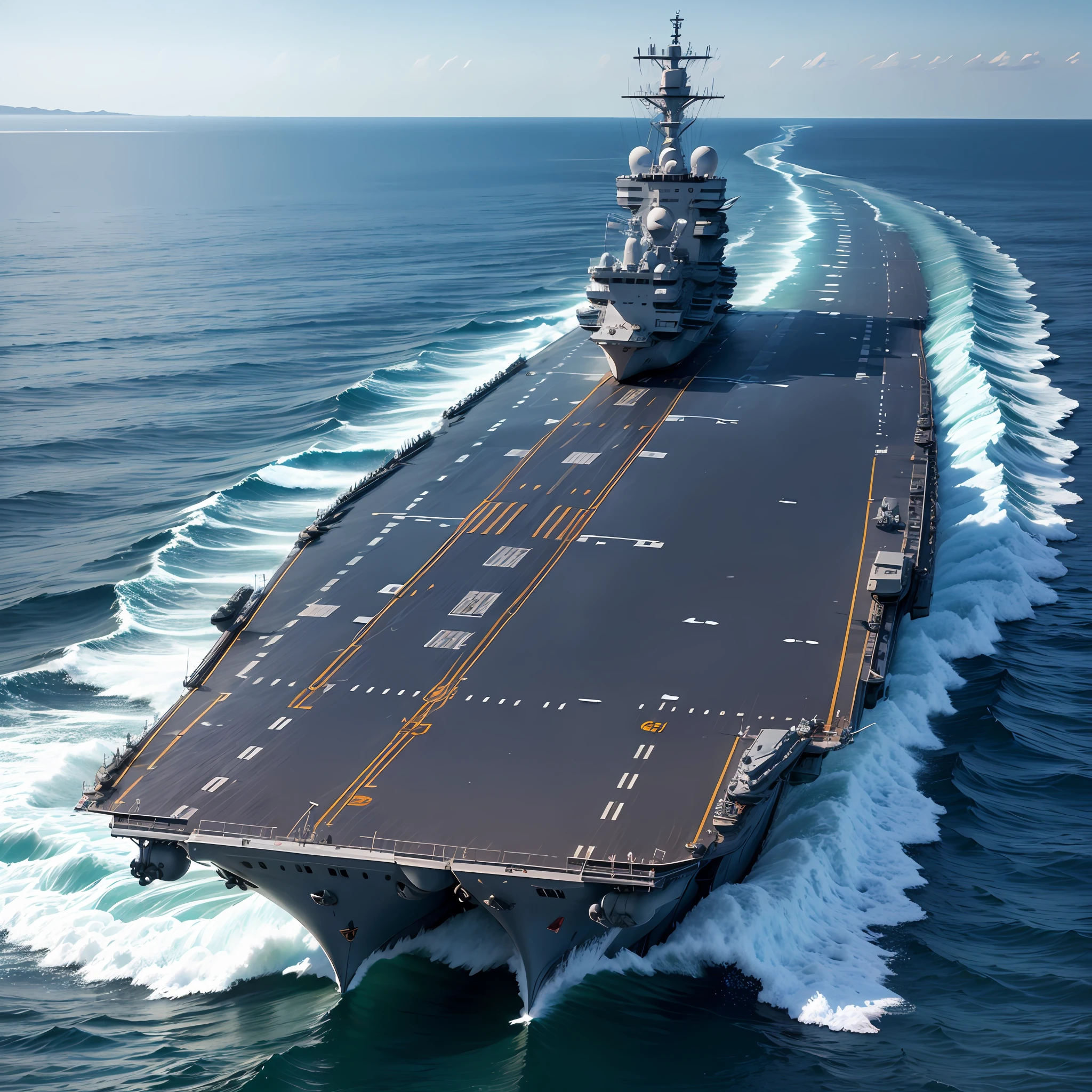 The aircraft carrier is on the sea --auto