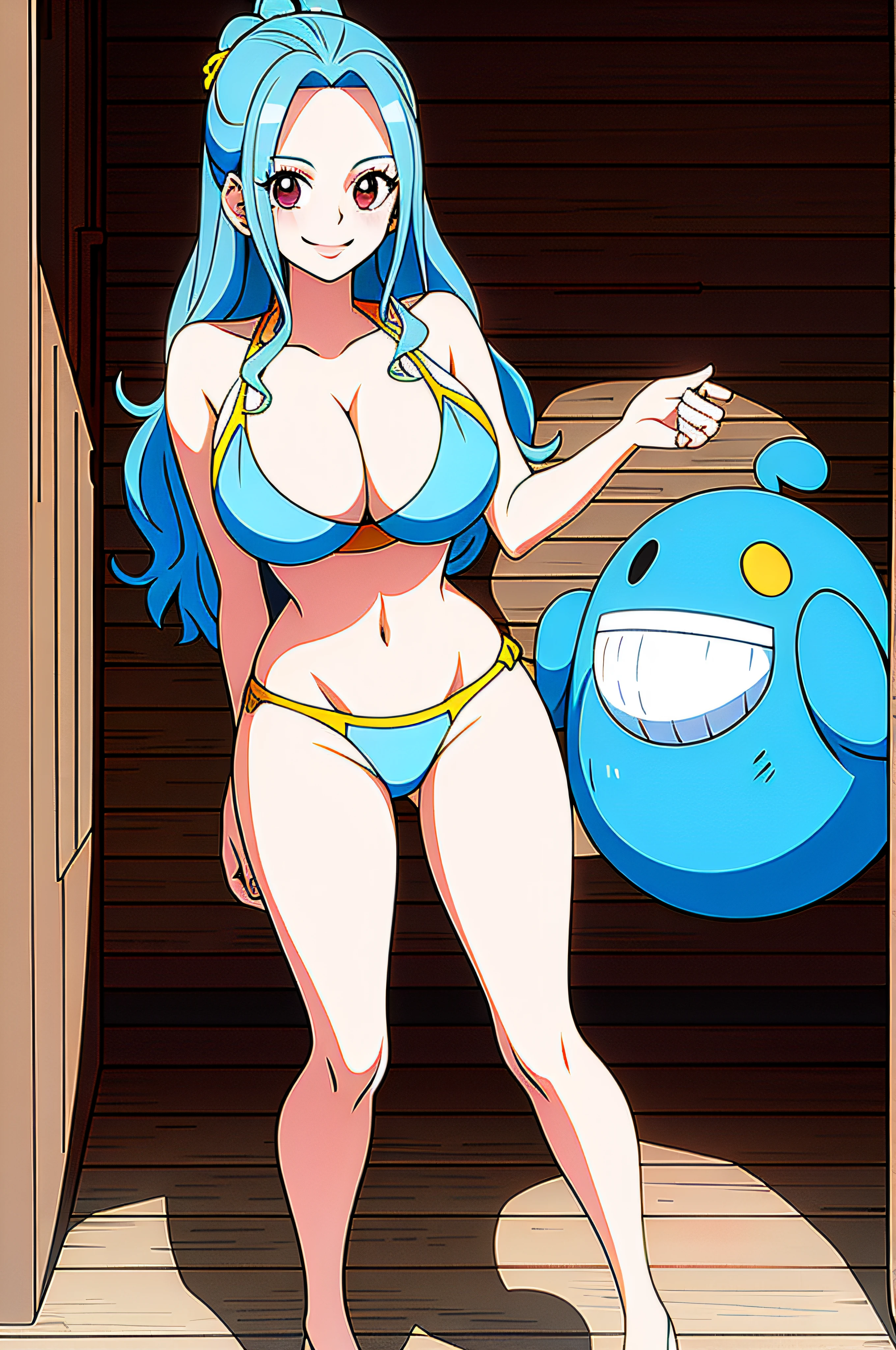 Full body like、Colossal tits、Light blue bikini、A smile、vivi、1girl