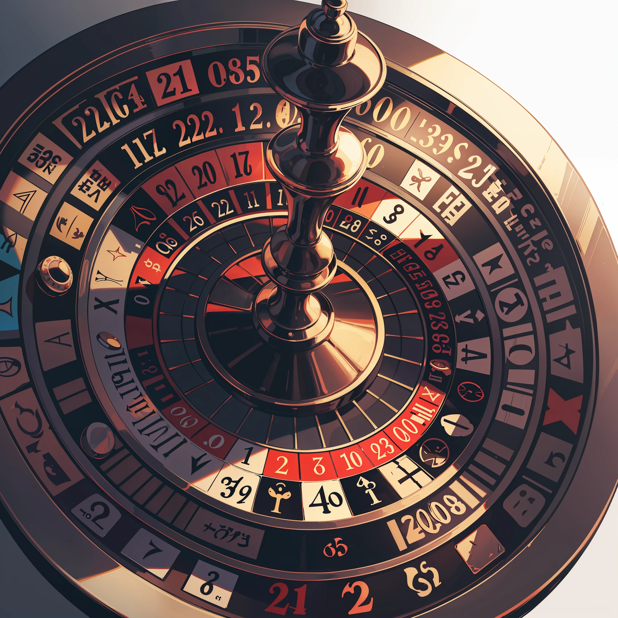 (Doomsday, doomsday scenario)
(There's a giant virtual roulette wheel in the sky)
(The roulette wheel is divided into seven zones)
(A roulette wheel has a pointer)
(Quick rotation)