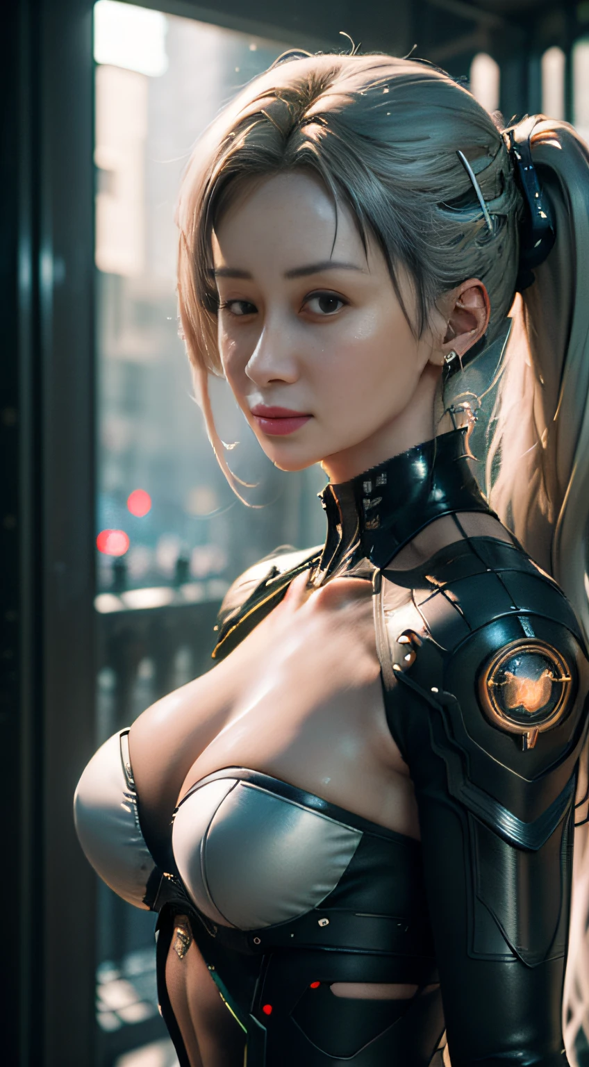 ((Best quality)), ((masterpiece)), (detailed:1.4), 3D, an image of a beautiful cyberpunk female,HDR (High Dynamic Range),Ray Tracing,NVIDIA RTX,Super-Resolution,Unreal 5,Subsurface scattering,PBR Texturing,Post-processing,Anisotropic Filtering,Depth-of-field,Maximum clarity and sharpness,Multi-layered textures,Albedo and Specular maps,Surface shading,Accurate simulation of light-material interaction,Perfect proportions,Octane Render,Two-tone lighting,Wide aperture,Low ISO,White balance,Rule of thirds,8K RAW,