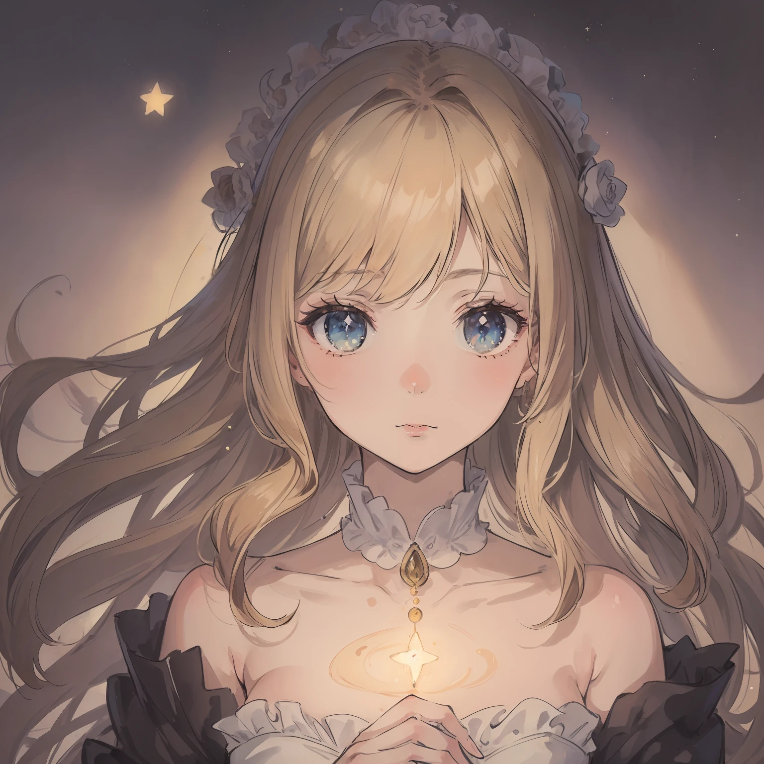 masterpiece、top-quality、Baker、Worried about making recipes、Melon bread、Glitter、Starry sky in the background、Fluffy、Mystical(Transparency:3)Blonde semi-long、Beautiful fece、Photorealsitic、(hyper realisitic:1.2)、Transparency、Beautiful fece、masterpiece、top-quality、faces、Fluffy、The eye(Deep brown)、Clear department、Meek、kawaii、(ethereal glow:1.1)、(a symbol of purity)、(Heavenly Realm)、、(Calm)、(Lighting light:1.2)、1girl in、cheese、faces、Fluffy、