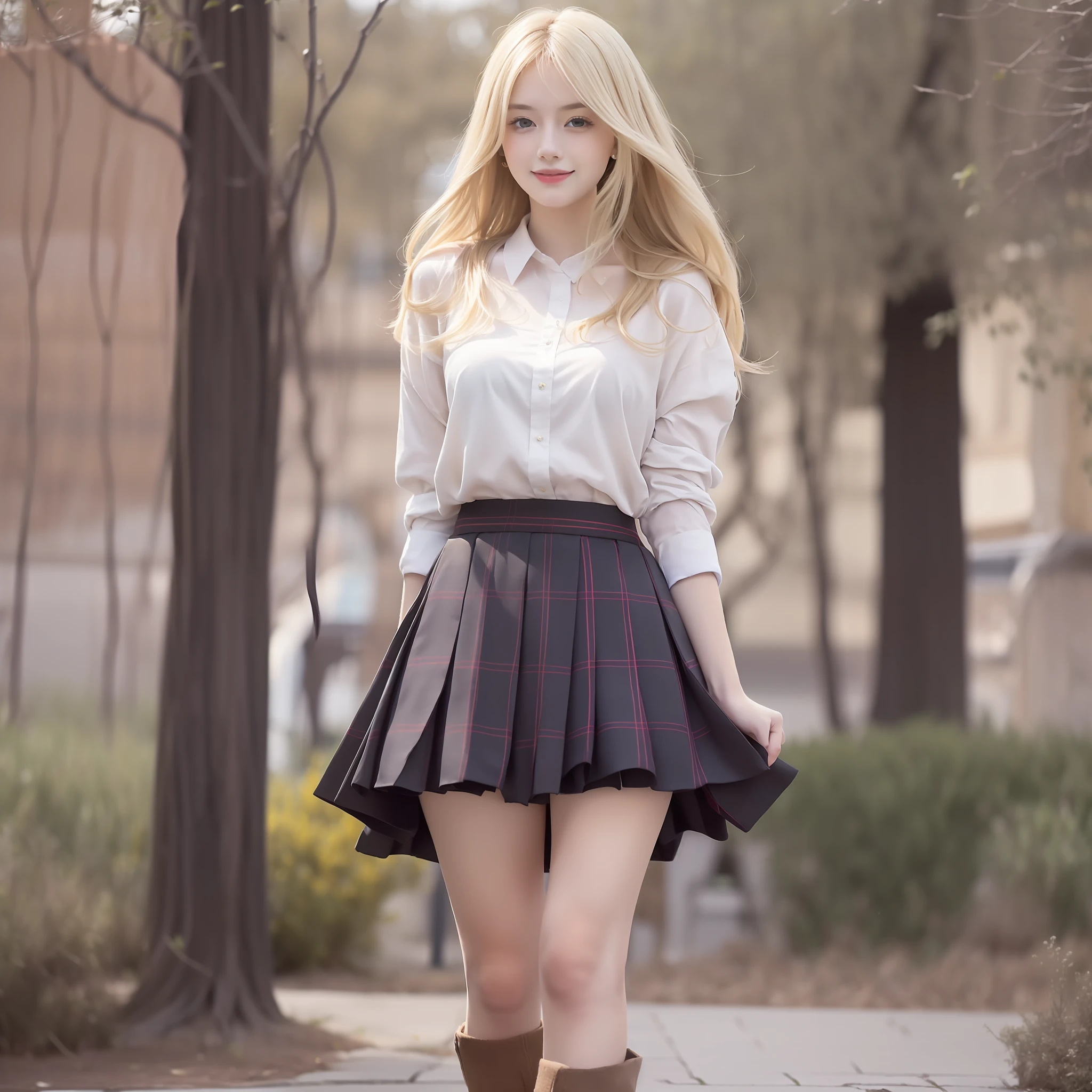 "((Beautiful picture, Best quality, k hd, Excellent depiction, Beautiful standing painting, outside,parks, It's exciting), (girl with super long hair+blond girl:1.2), Unique temperament, ssmile, Exudes fragrance,Scottish style folding skirt,) "