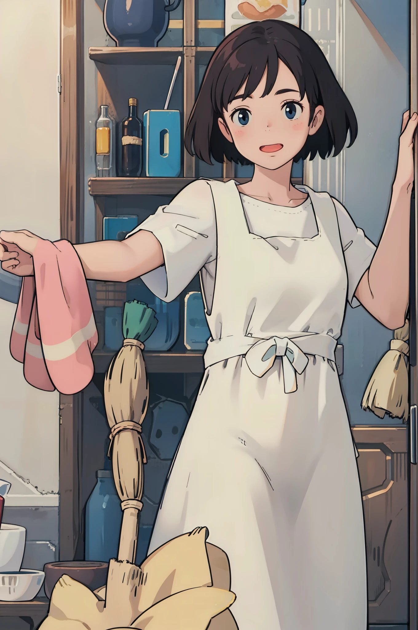 Tying the apron string