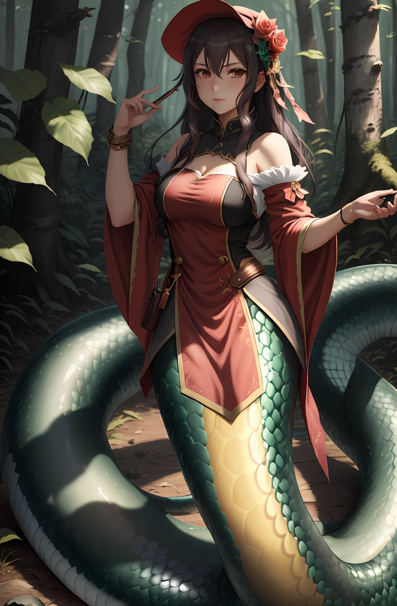 Lamia,A charming girl,ln the forest,4k high quality wallpaper