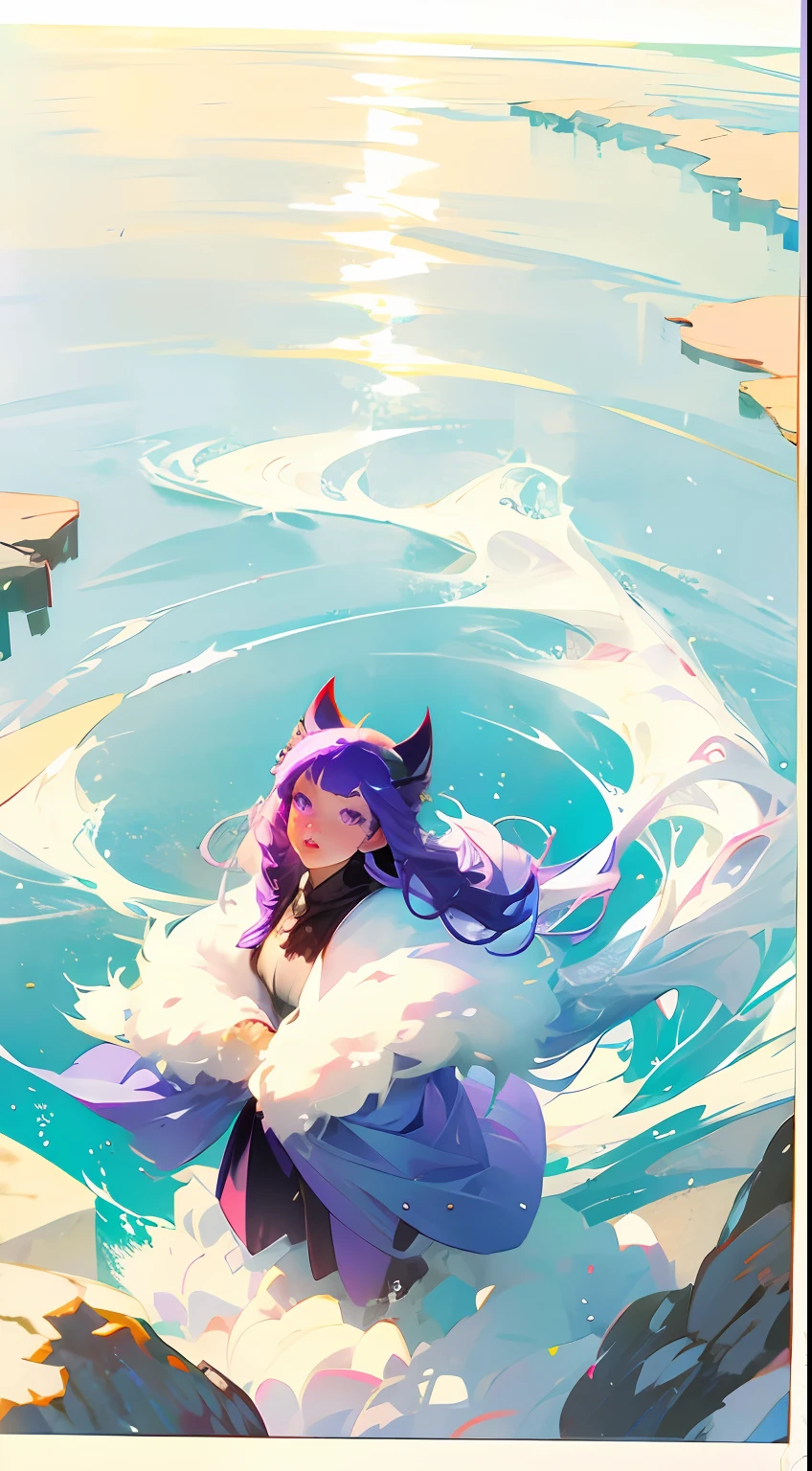 neko, hell, absurdly long hair, purple eyes