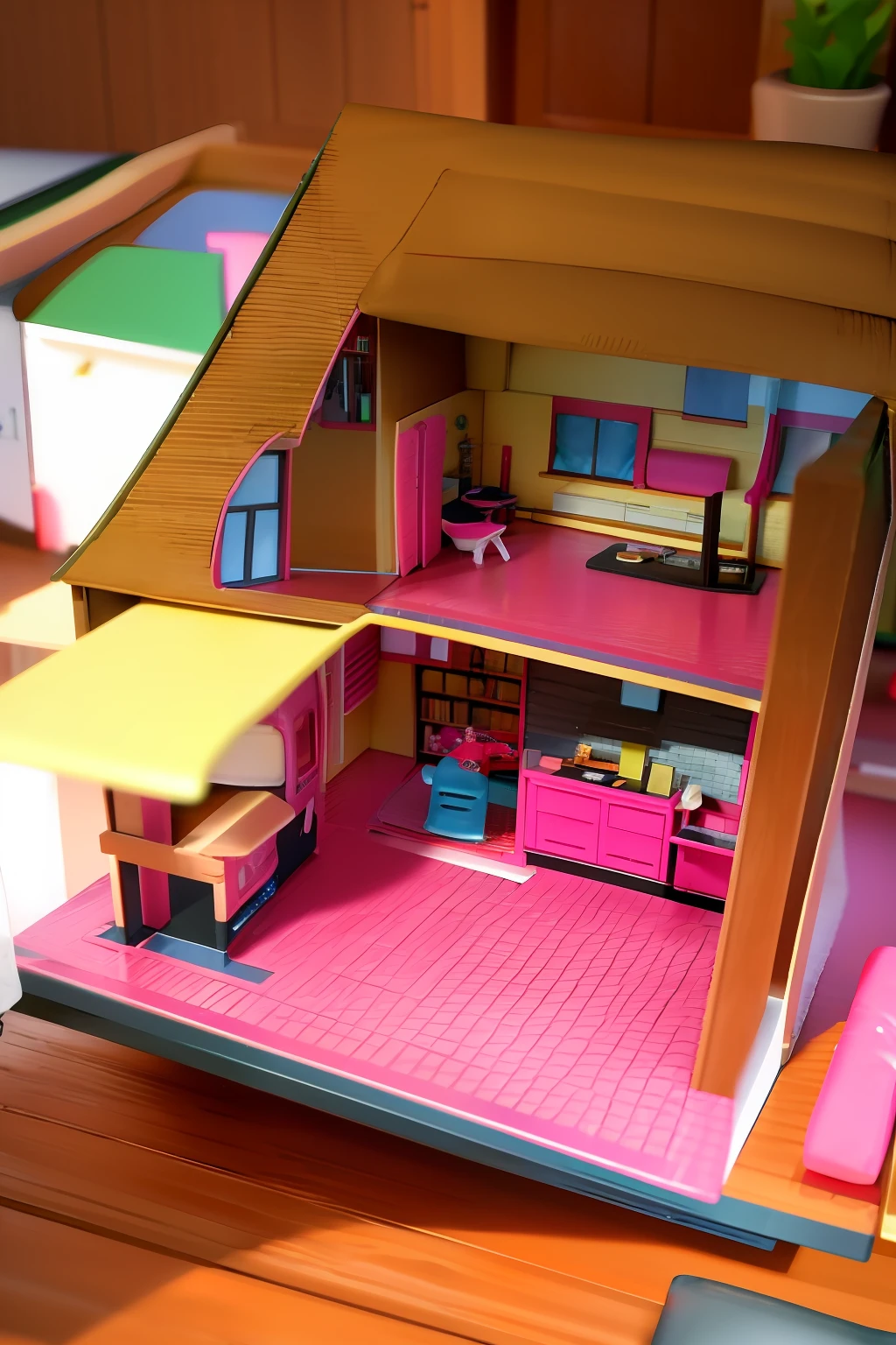 Create a barbie house style setting